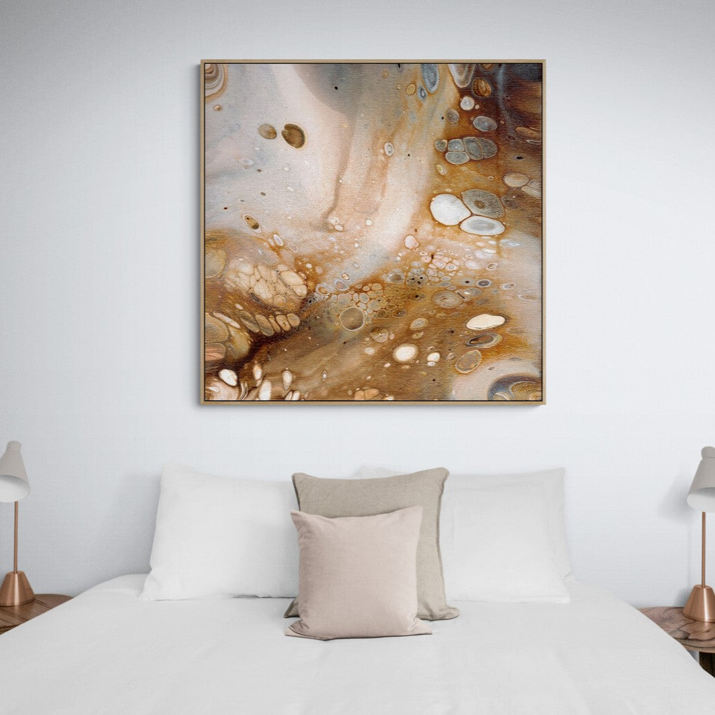 NL modernart-art-prints-soothing-neutrals-5-over-comfy-double-bed-with-twin-lamps-oak-frame