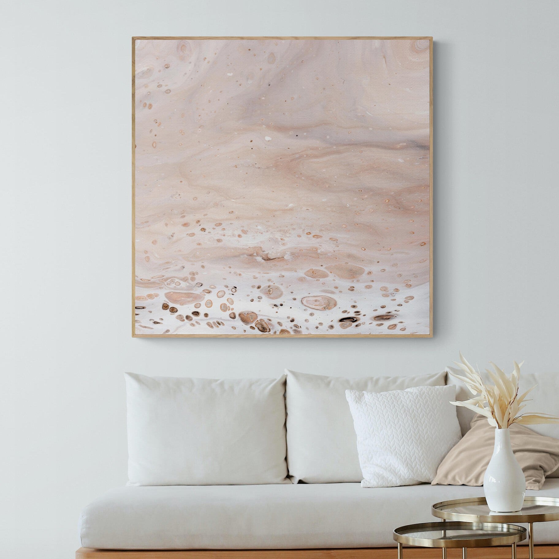 NL modern art-art-prints-soothing-neutrals-2-in-small-living-room-space-with-natural-tones-oak-frame