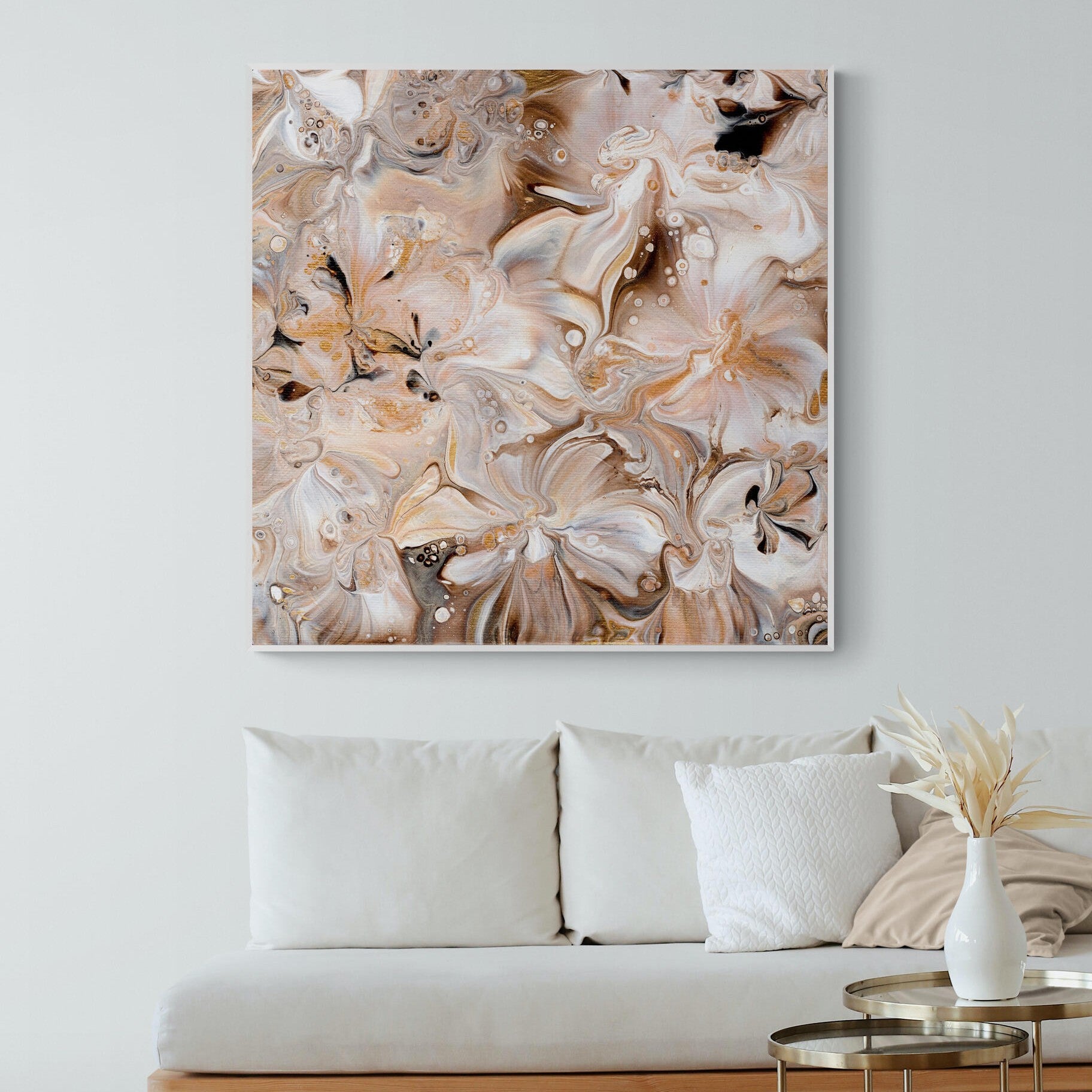 NL modern art-art-prints-soothing-neutrals-4-in-small-living-room-space-with-natural-tones-white-frame
