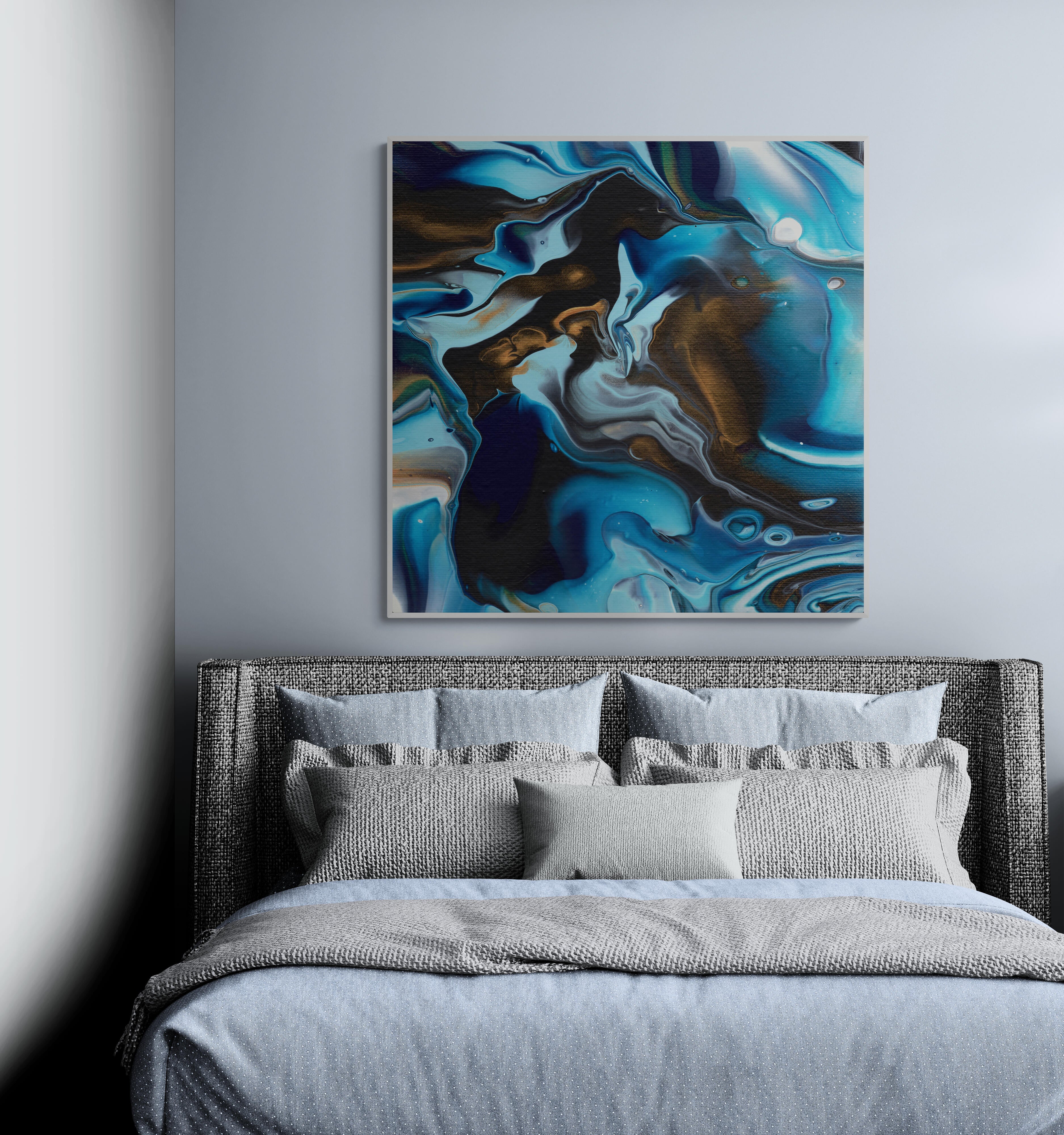NL modern art-canvas-print-deep-passion-4-on-wall-in-cozy-bedroom-over-modern-bed-white-frame
