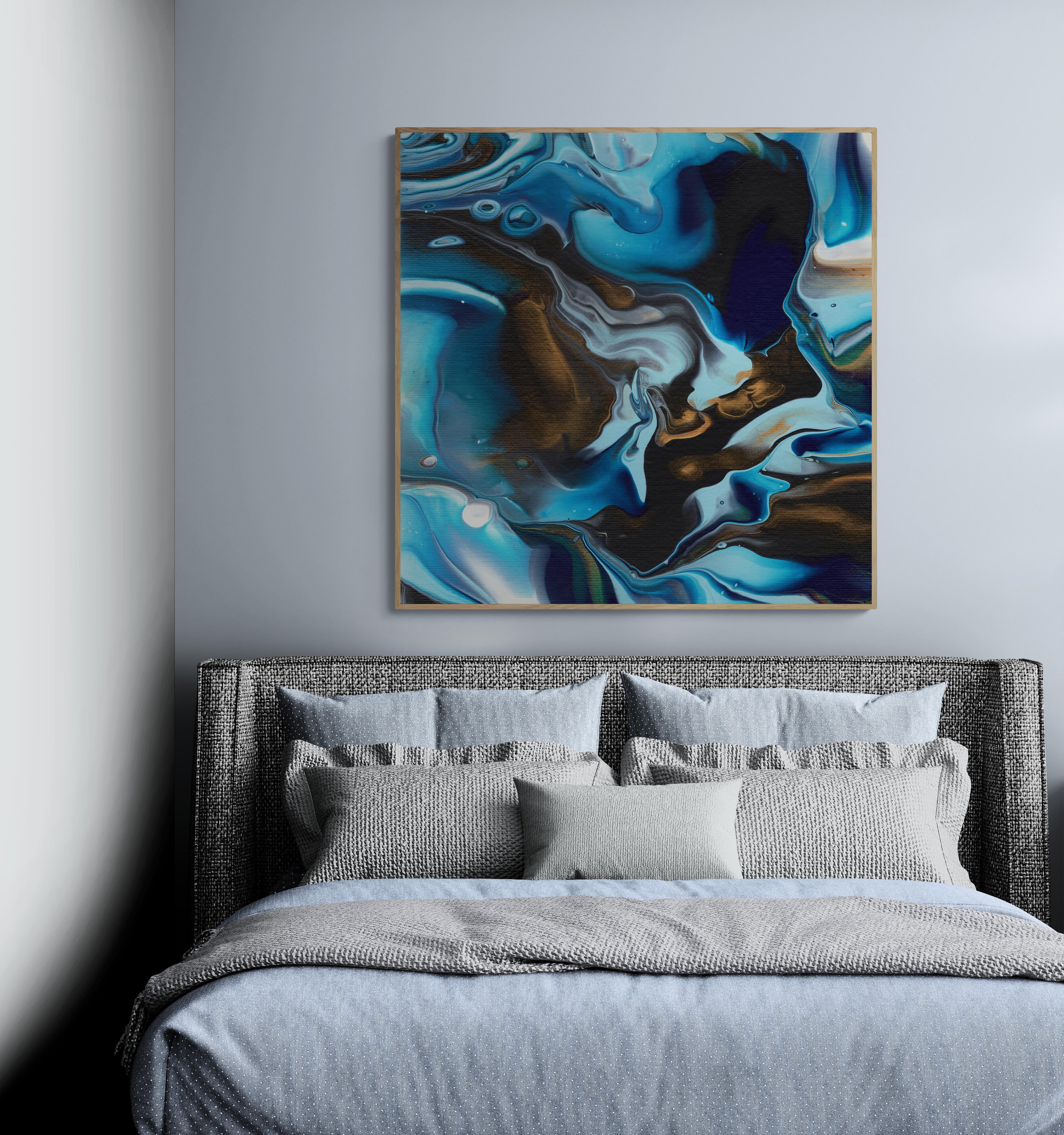 NL modern art-canvas-print-deep-passion-5-on-wall-in-cozy-bedroom-over-modern-bed-oak-frame