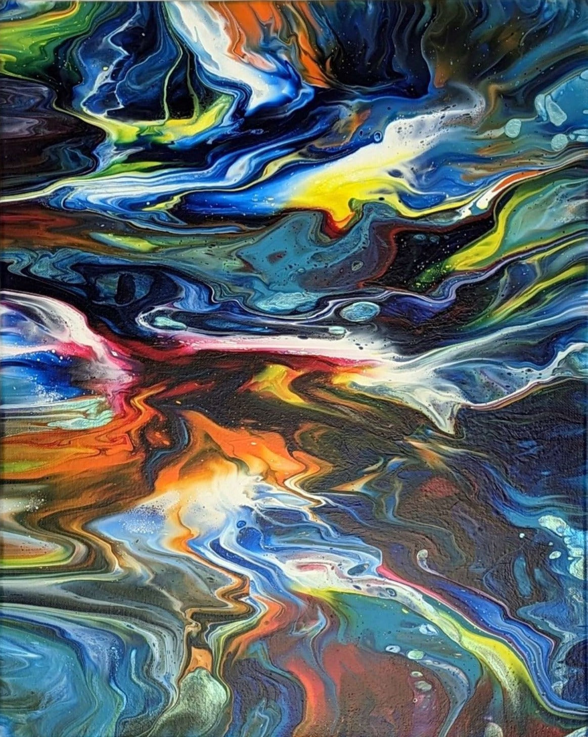 Vibrant Abstract Painting with Acrylics