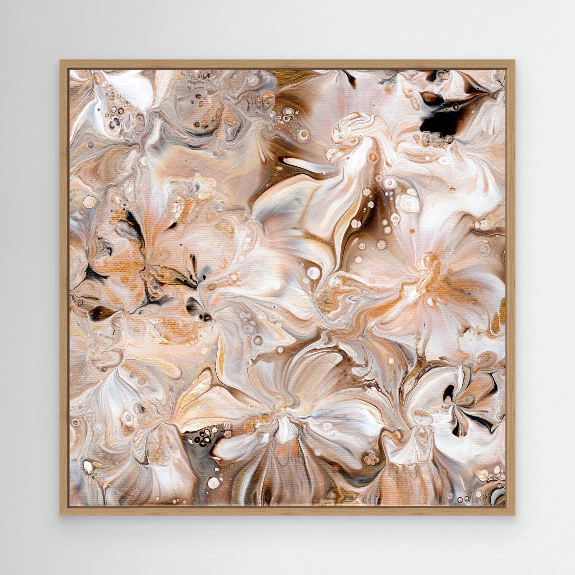 NL modern art Art Prints Soothing Neutrals 4 in oak frame