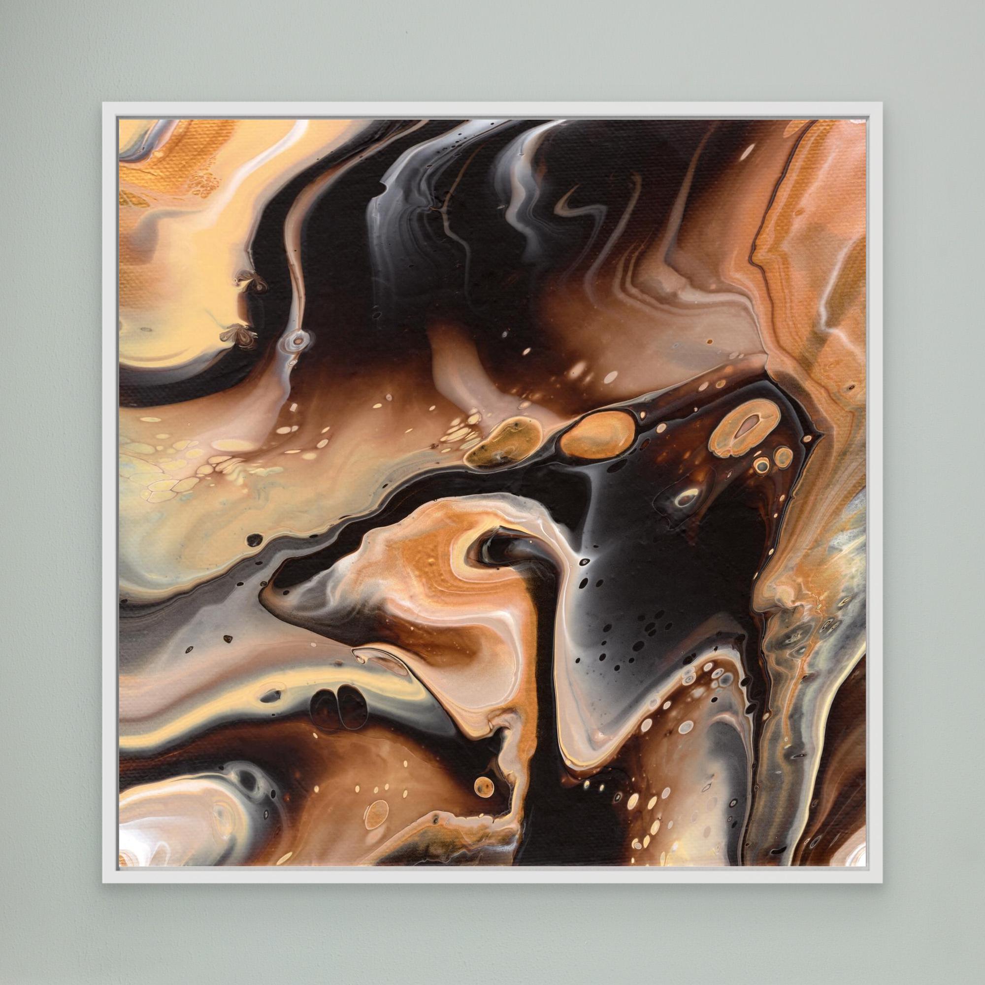 NL modern art Canvas Print Comforting Chocolate Caramel 4 in white frame