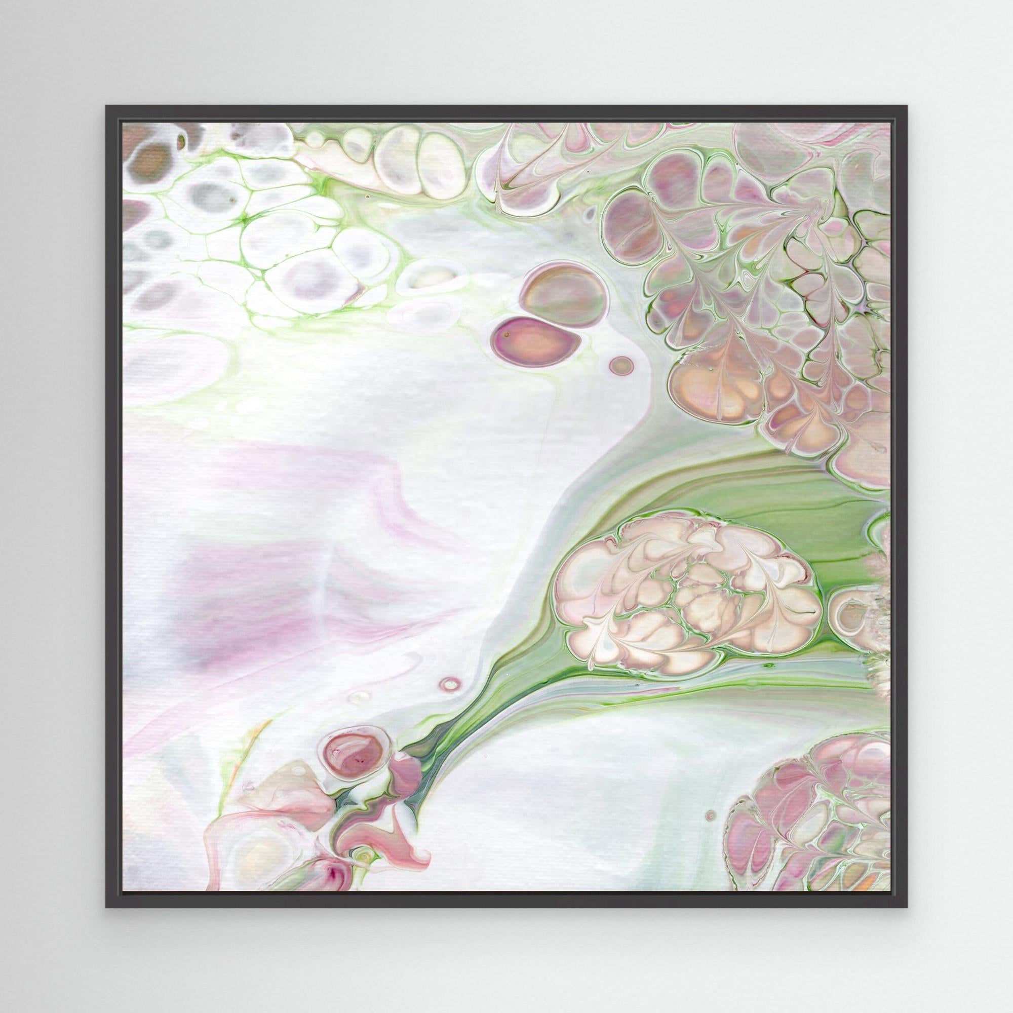 NL Modern Art Canvas Print Soft Tenderness 5 in black frame