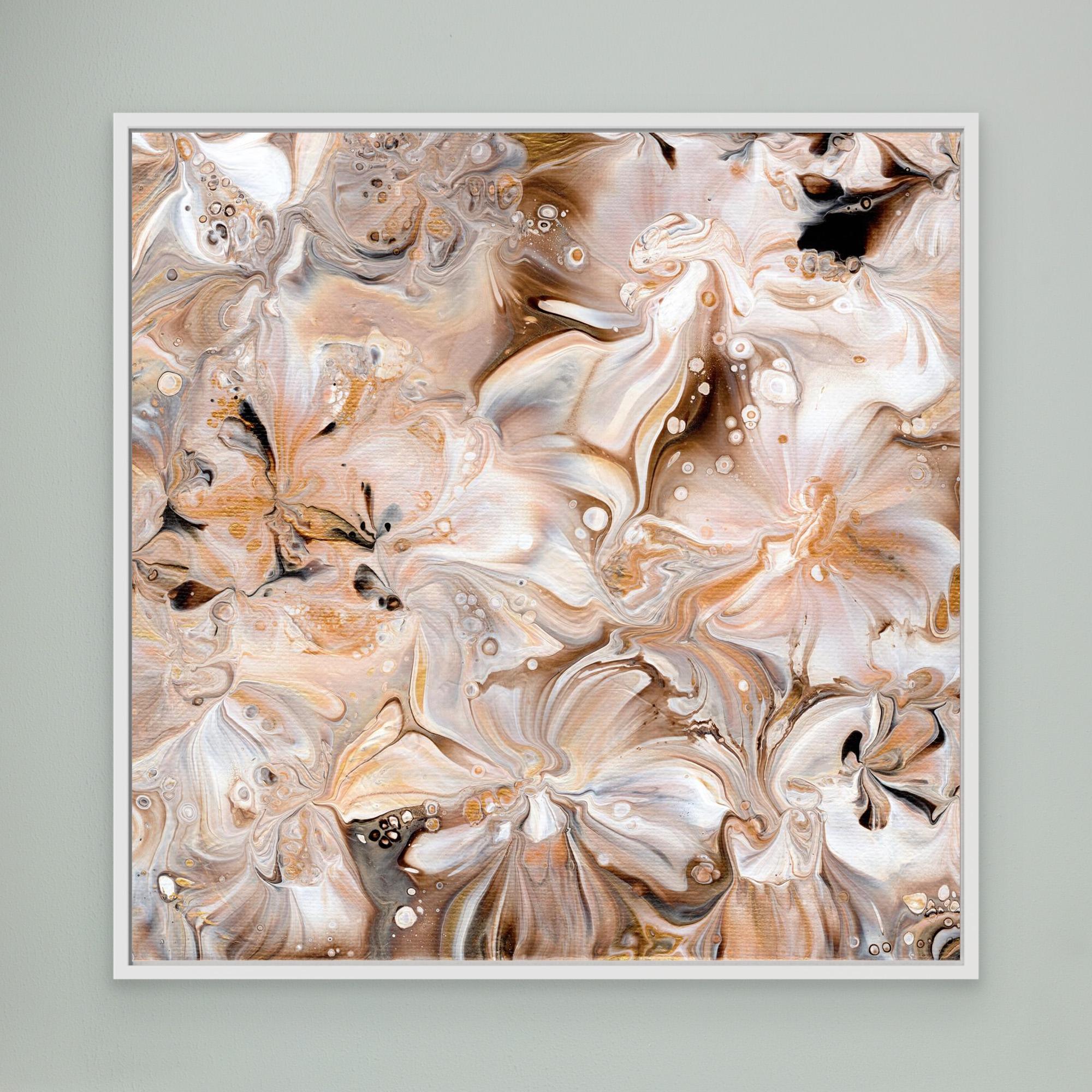 NL modern art Art Prints Soothing Neutrals 4 in white frame
