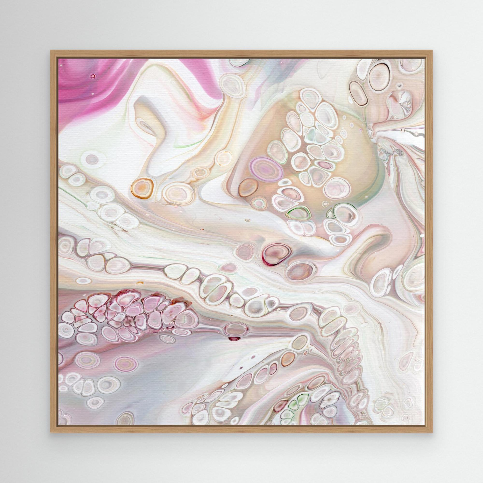 NL Modern Art Canvas Print Soft Tenderness 1 in oak frame