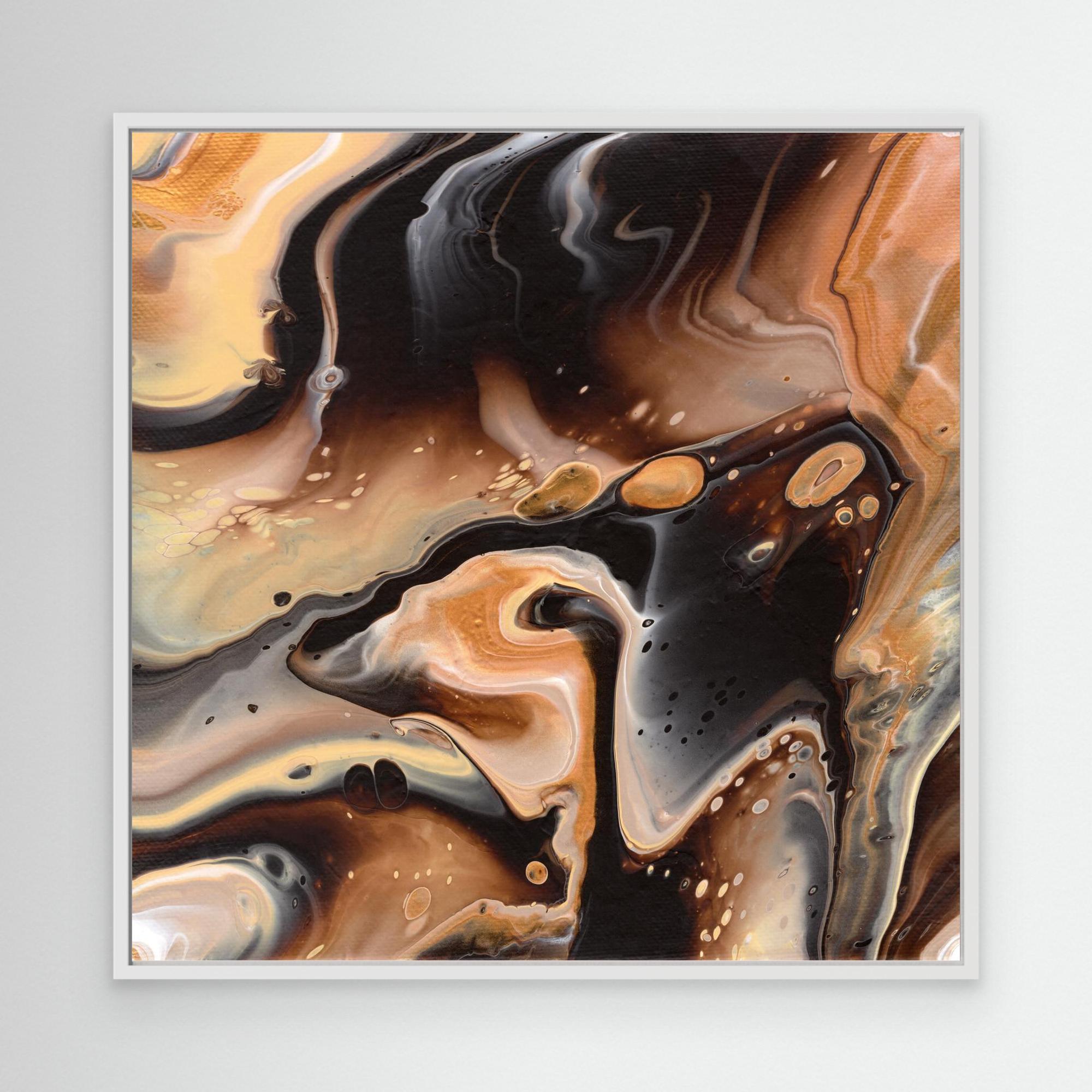 NL modern art Canvas Print Comforting Chocolate Caramel 4 in white frame