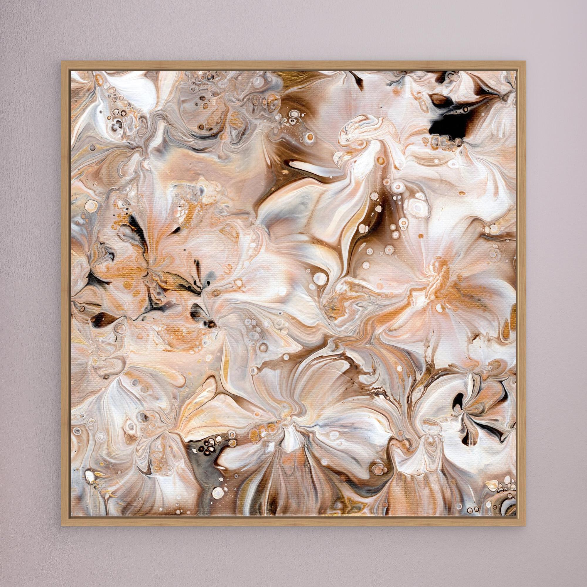 NL modern art Art Prints Soothing Neutrals 4 in oak frame