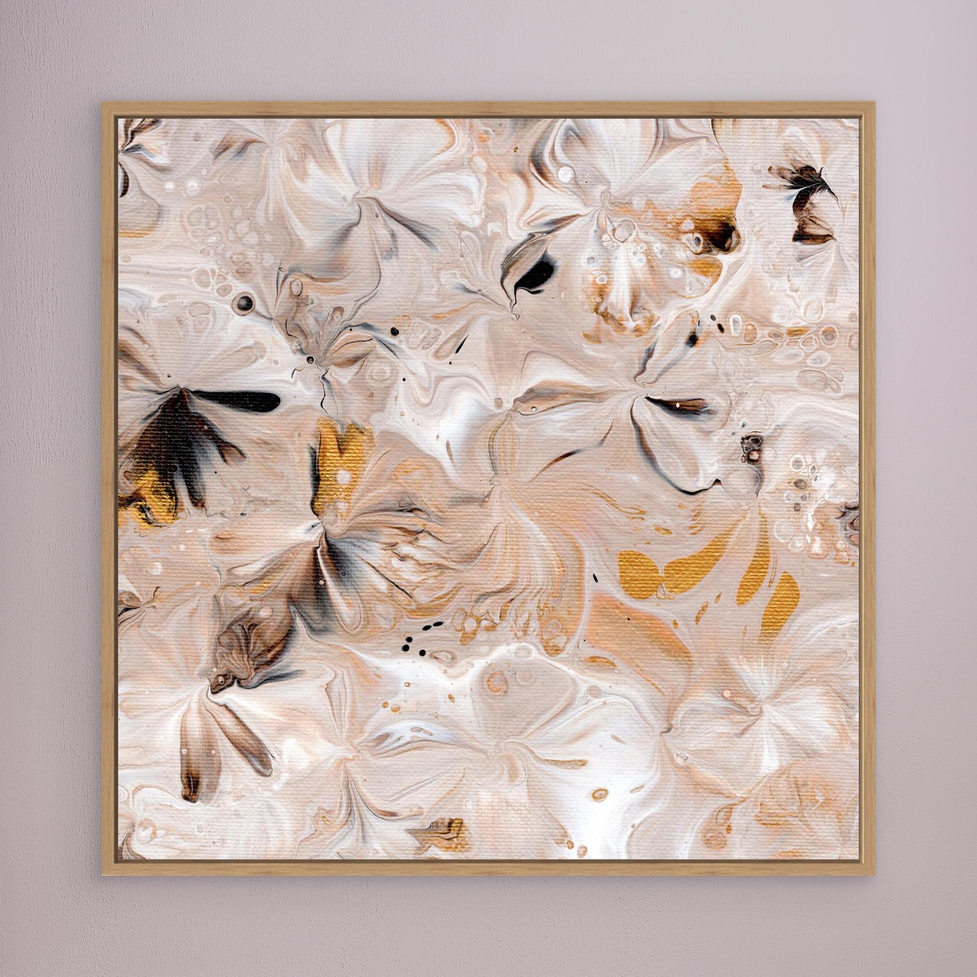 NL modern art Art Prints Soothing Neutrals 3 in oak frame