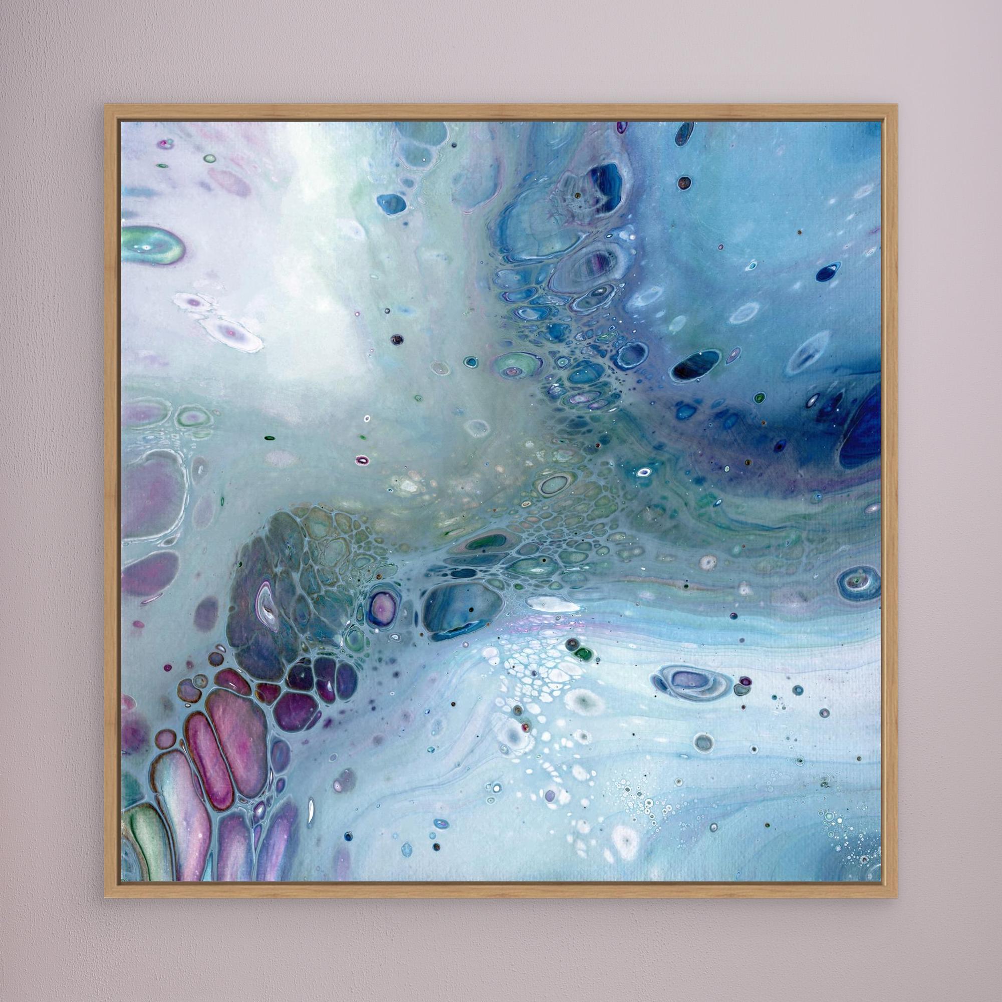 NL modern art Wall Art Canvas Print Gentle Pastel 1 in oak frame