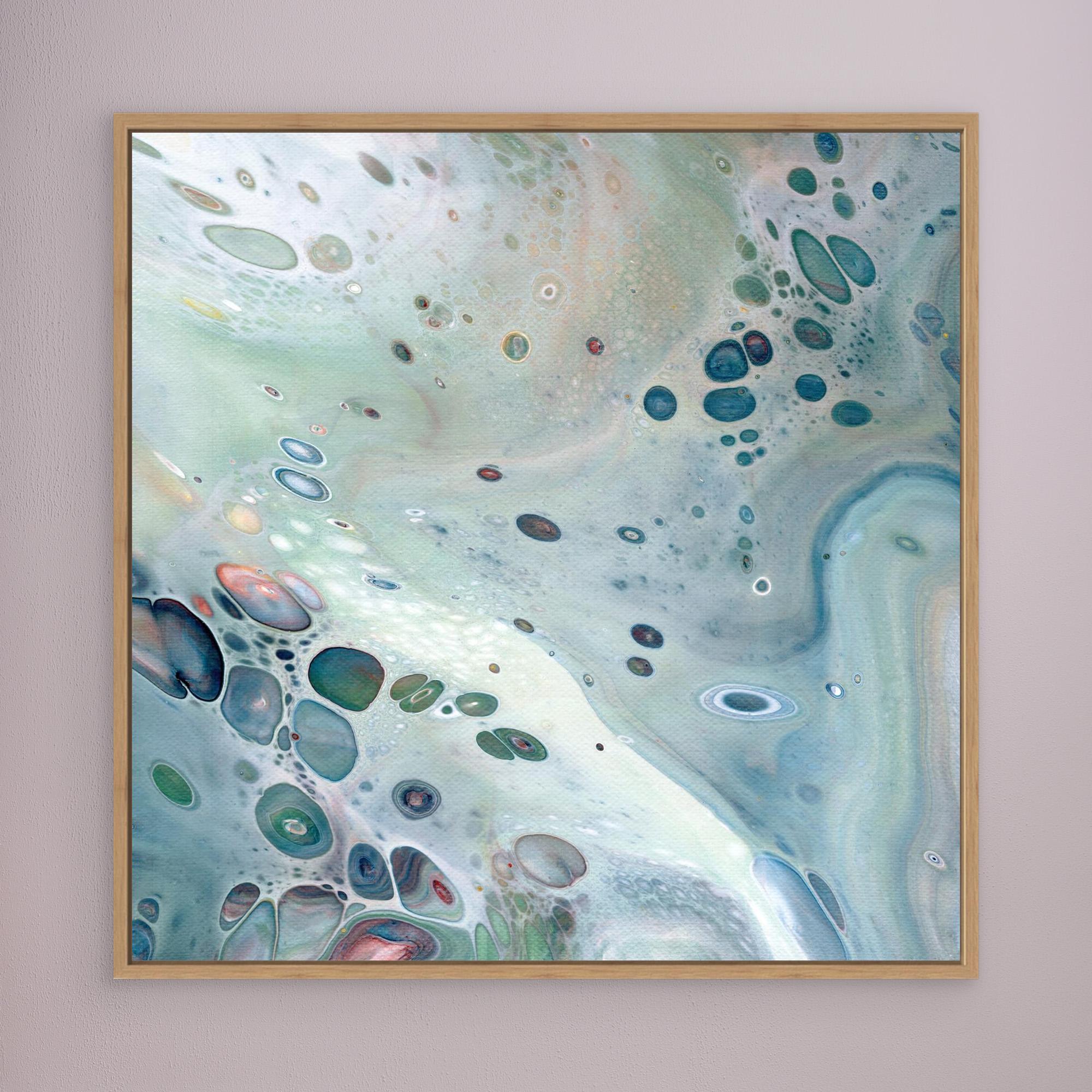 NL modern art Wall Art Canvas Print Gentle Pastel 3 in oak frame