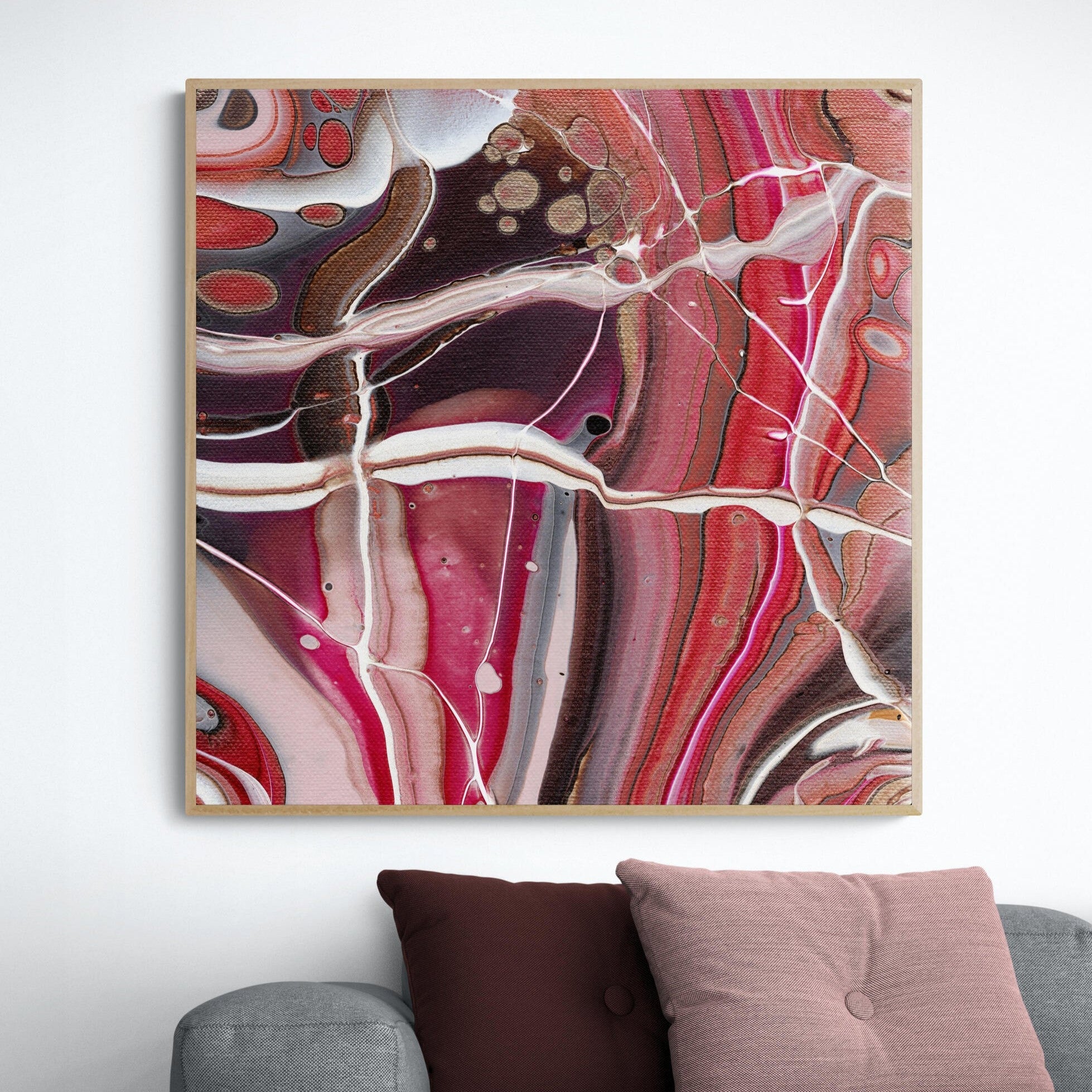 NL modern art-canvas-print-ardent-love-4-on-wall-over-cosy-sofa-in-living-room-oak-frame