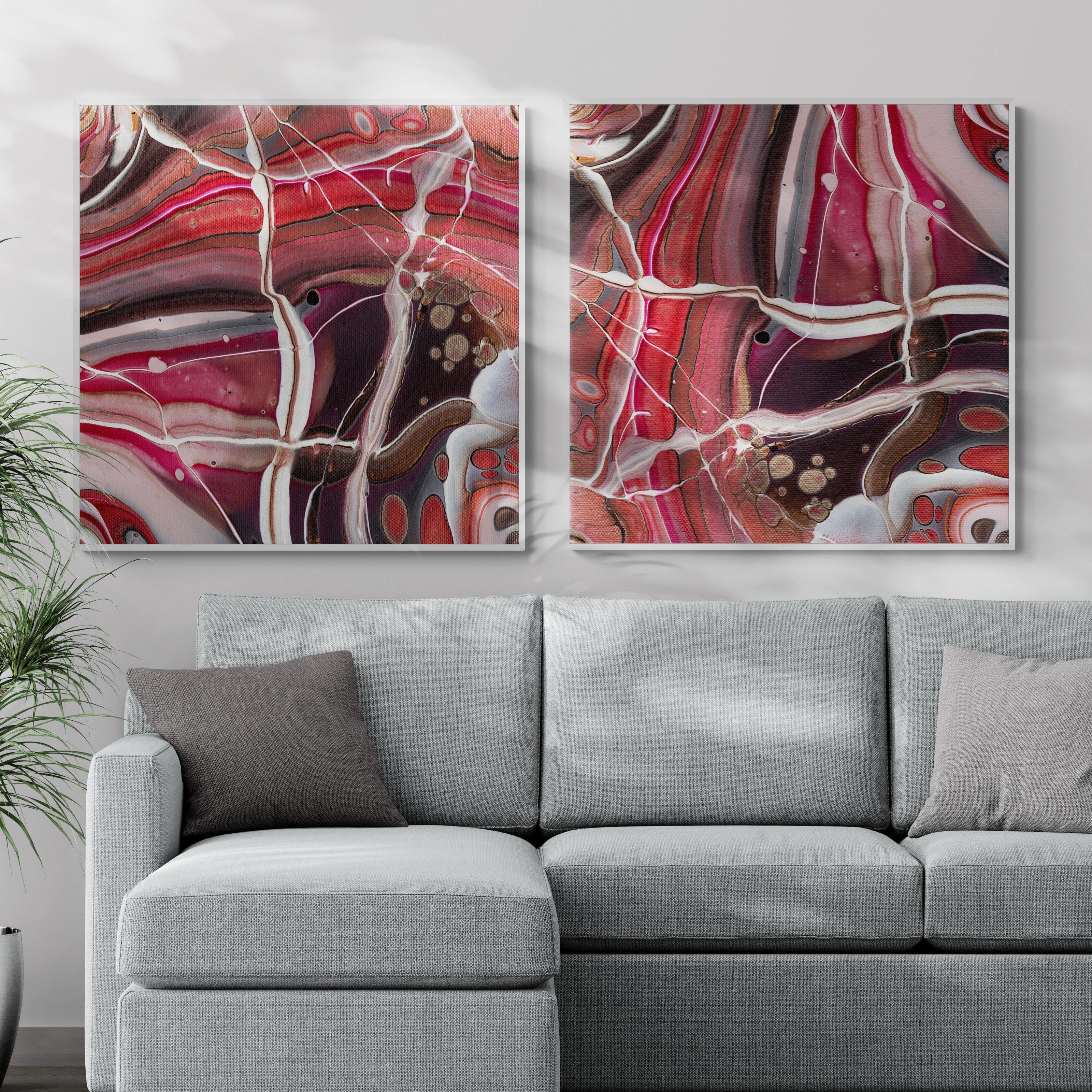 NL modern art-canvas-print-ardent-love-5-and-3-on-wall-in-living-room-with-sofa-and-tropical-plant-white-frame