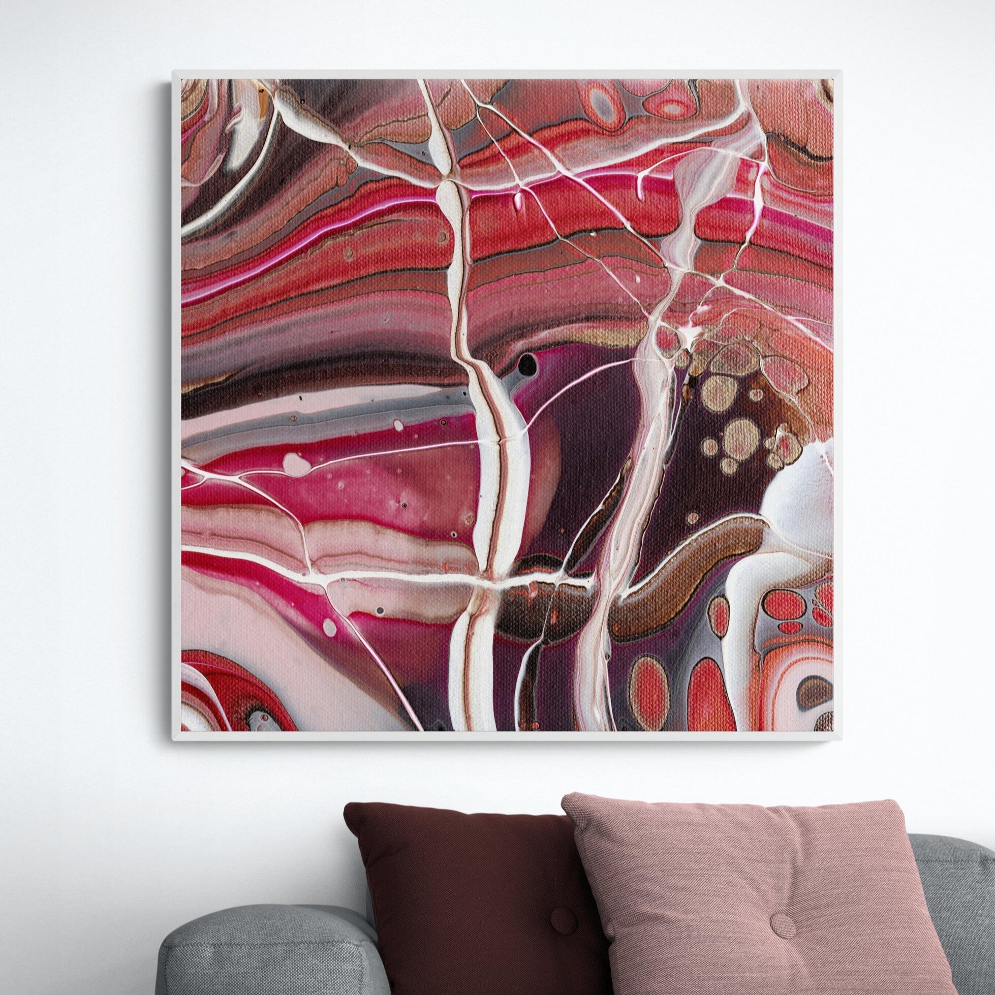 NL modern art-canvas-print-ardent-love-5-on-wall-over-cosy-sofa-in-living-room-white-frame