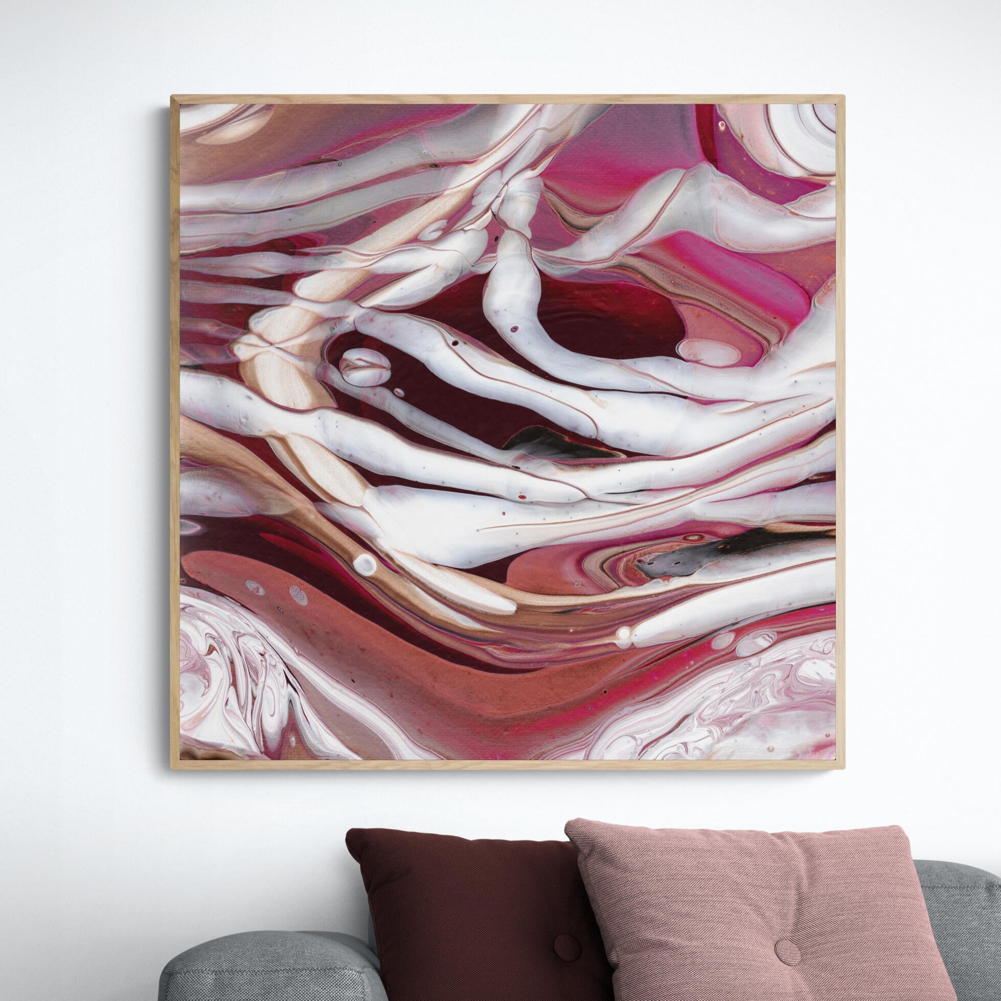 NL modern art-canvas-print-ardent-love-6-on-wall-over-cosy-sofa-in-living-room-oak-frame