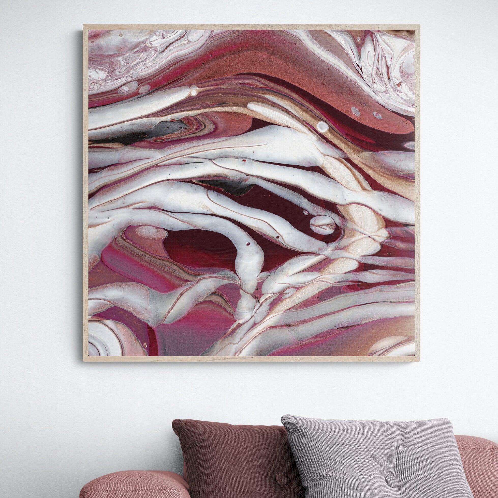 NL modern art-canvas-print-ardent-love-7-over-cosy-sofa-in-living-room-oak-frame