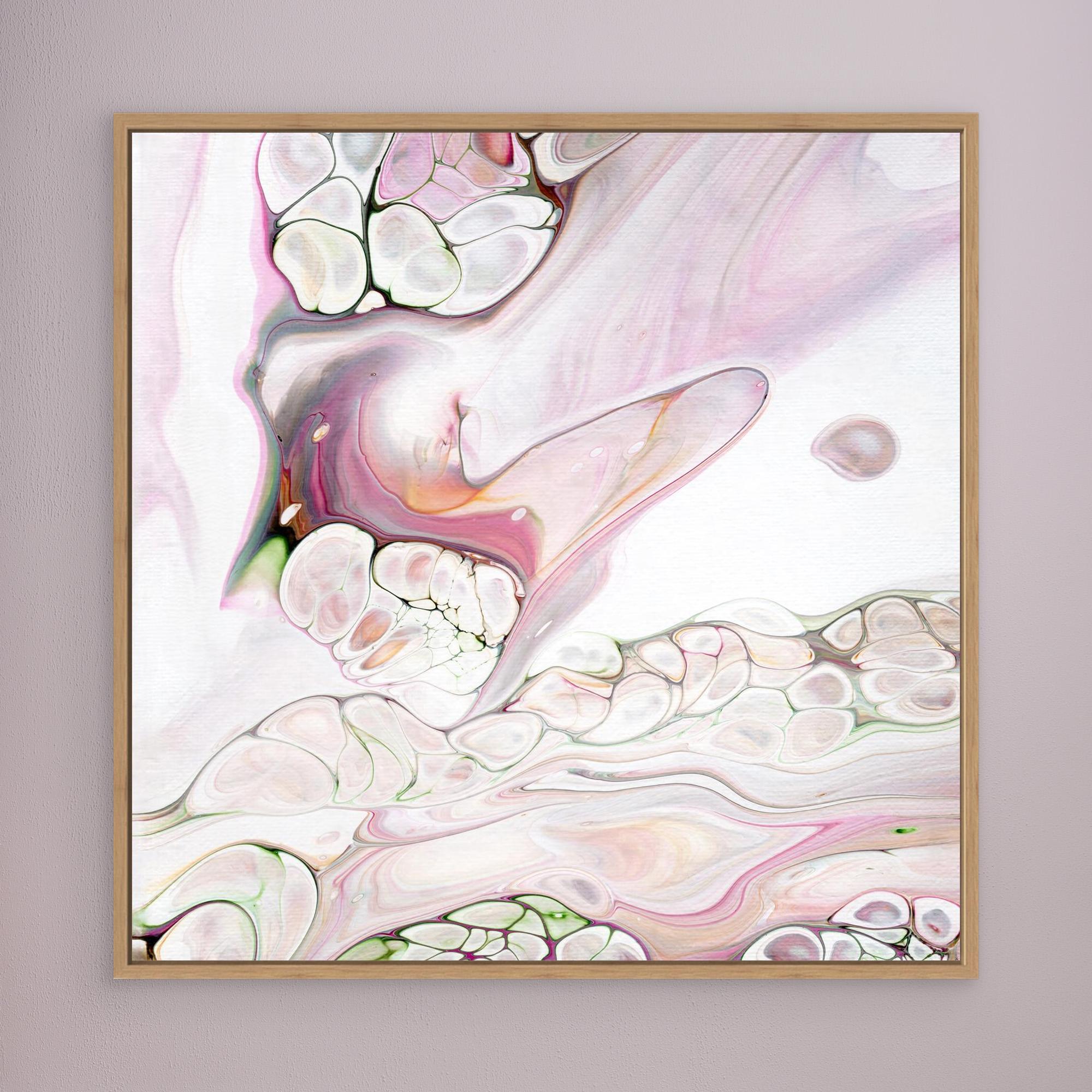 NL Modern Art Canvas Print Soft Tenderness 3 in oak frame