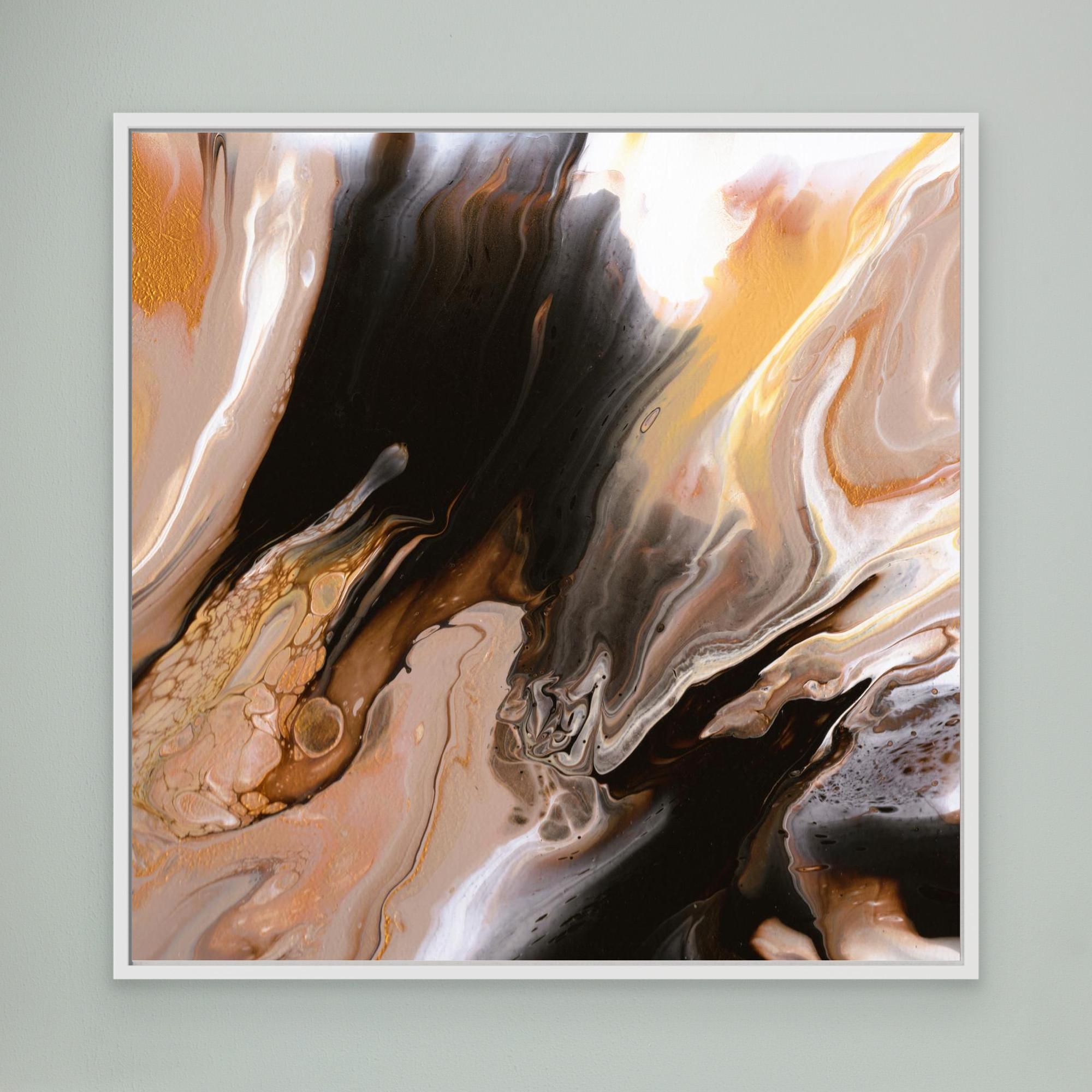 NL modern art Canvas Print Comforting Chocolate Caramel 6 in white frame