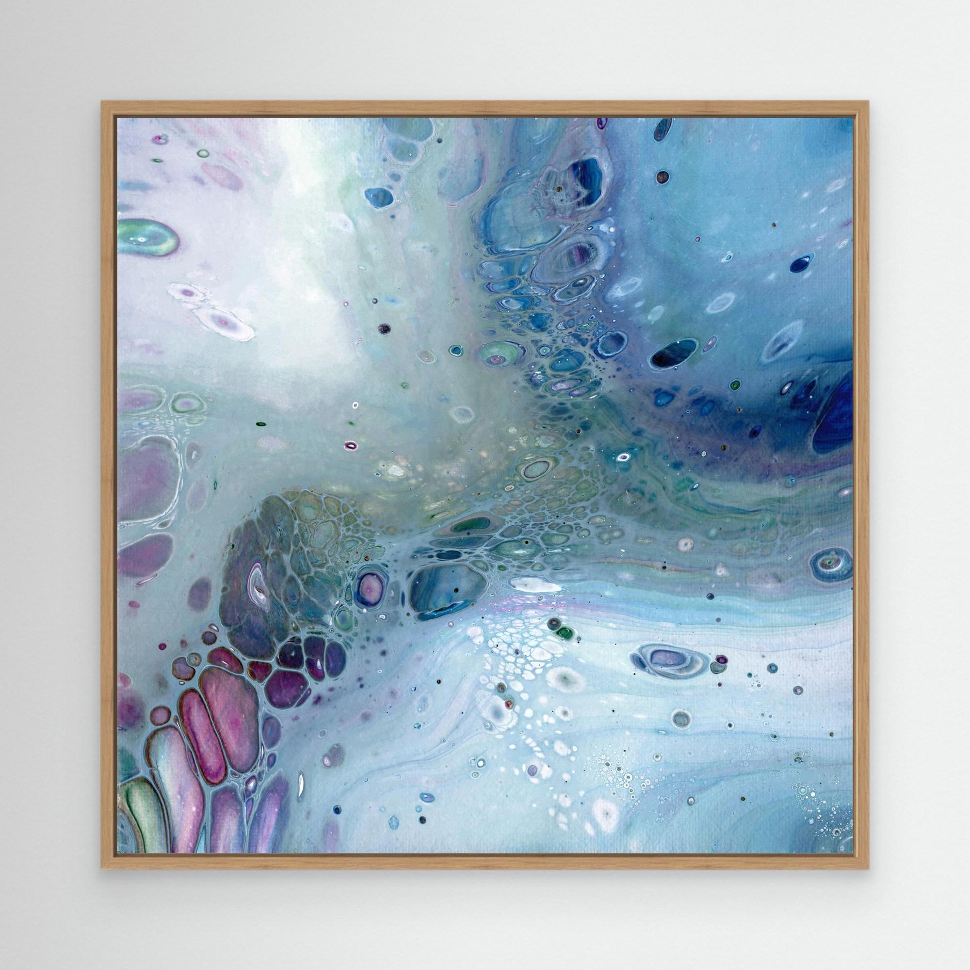 NL modern art Wall Art Canvas Print Gentle Pastel 1 in oak frame
