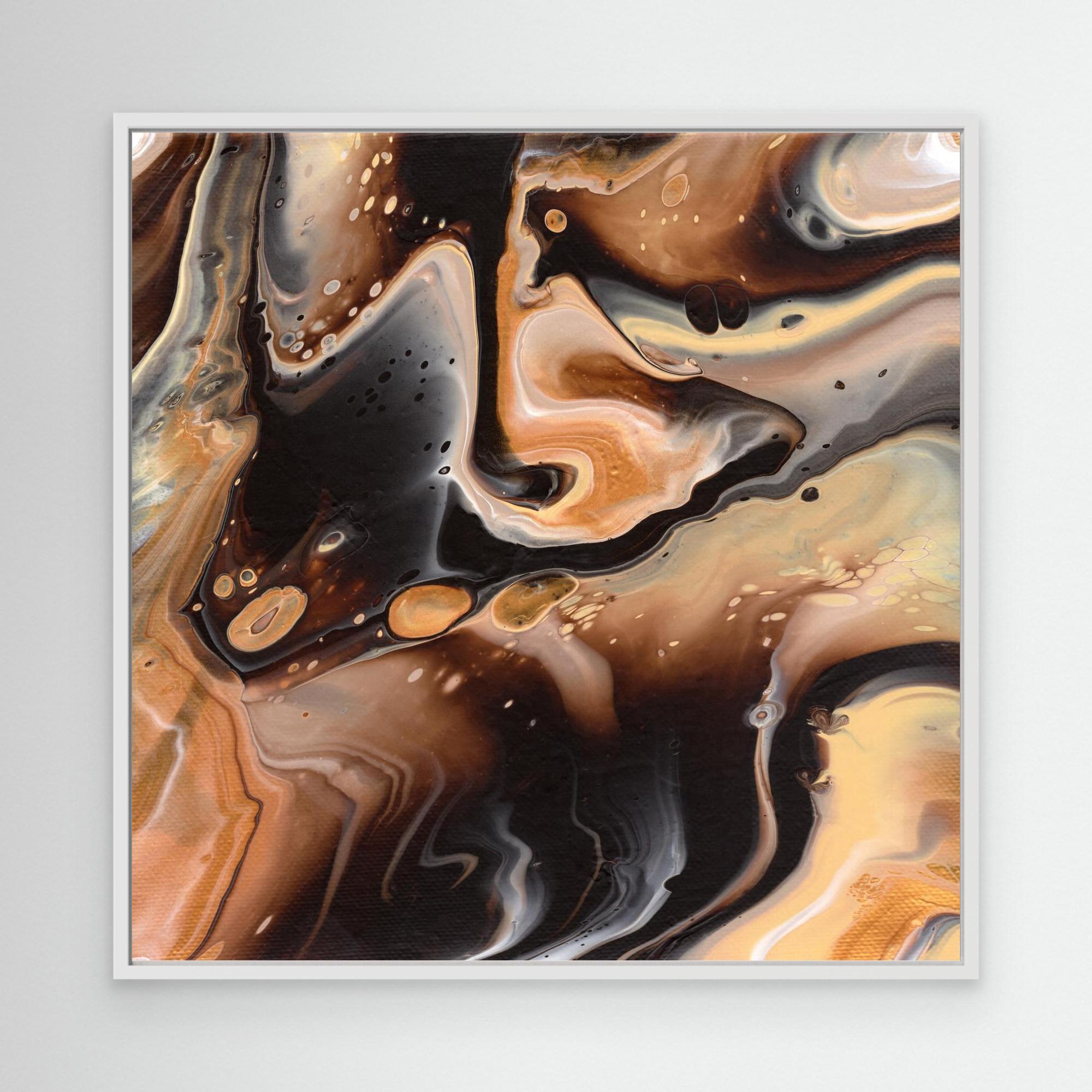 NL modern art Canvas Print Comforting Chocolate Caramel 5 in white frame