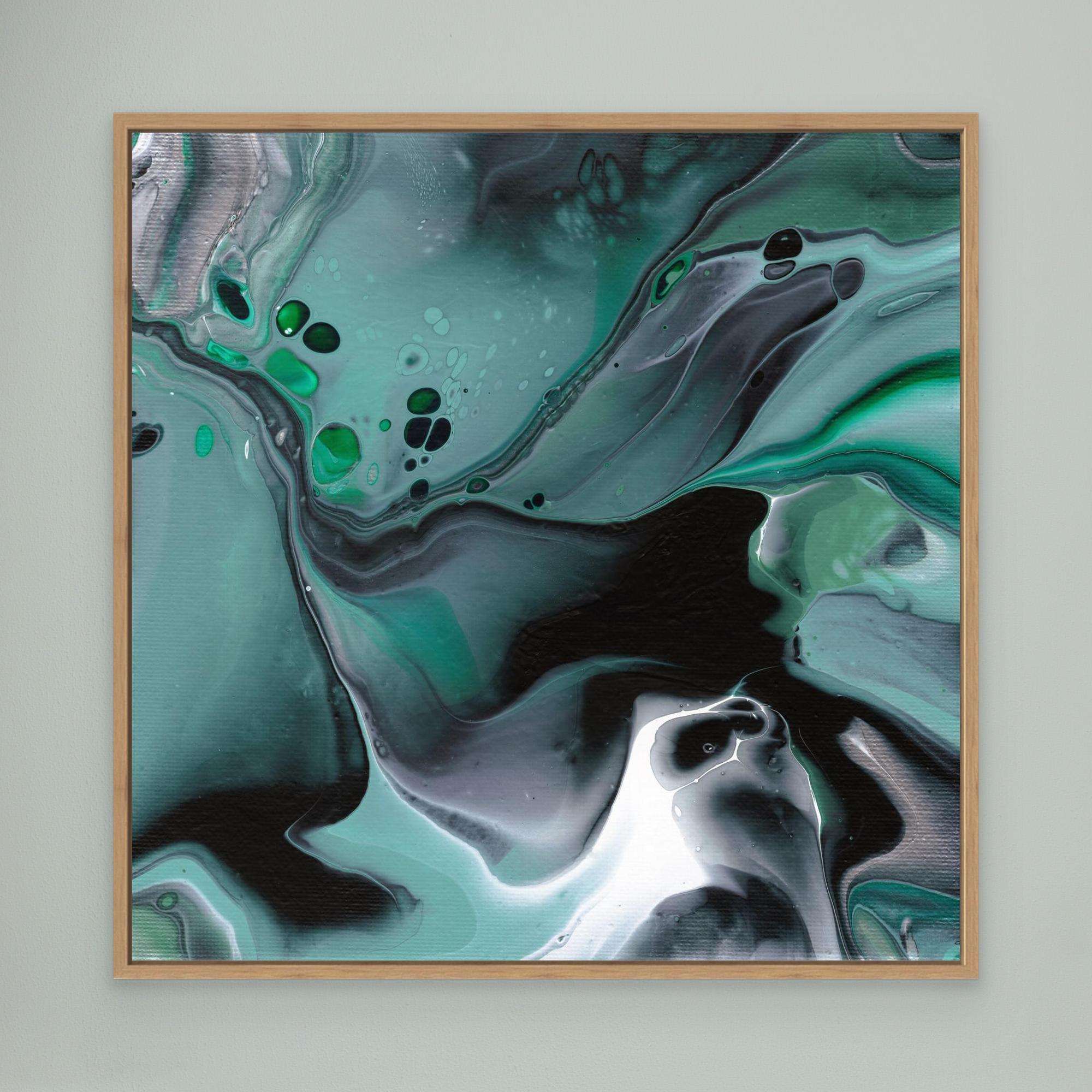 NL modern art Art Print Manchester Uplifting Malachite 1 in oak frame