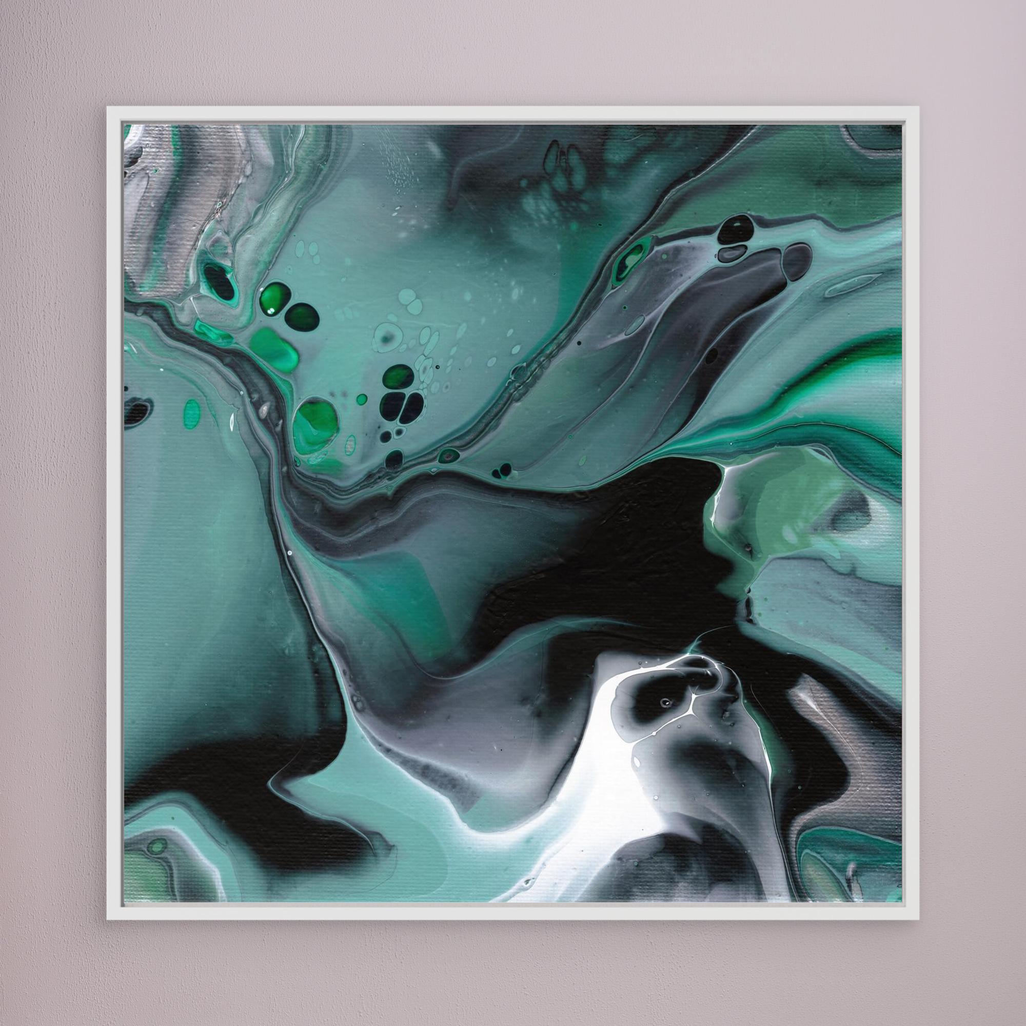 NL modern art Art Print Manchester Uplifting Malachite 1 in white frame