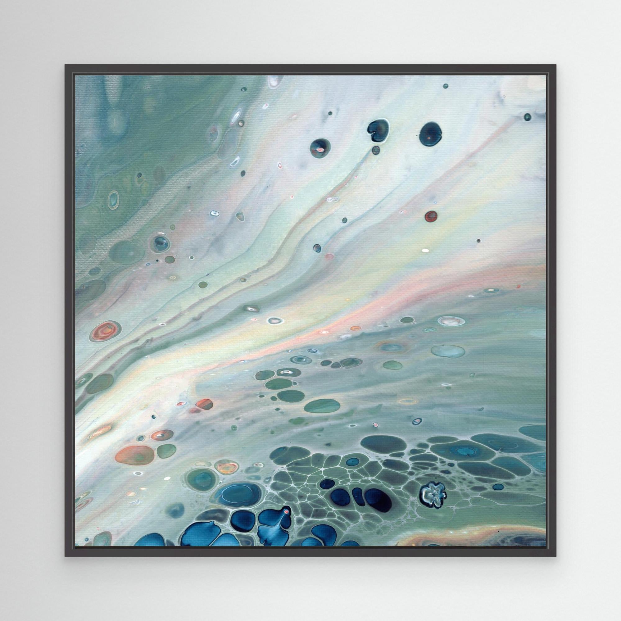 NL Modern Art Wall Art Canvas Print Gentle Pastel 4 in black frame