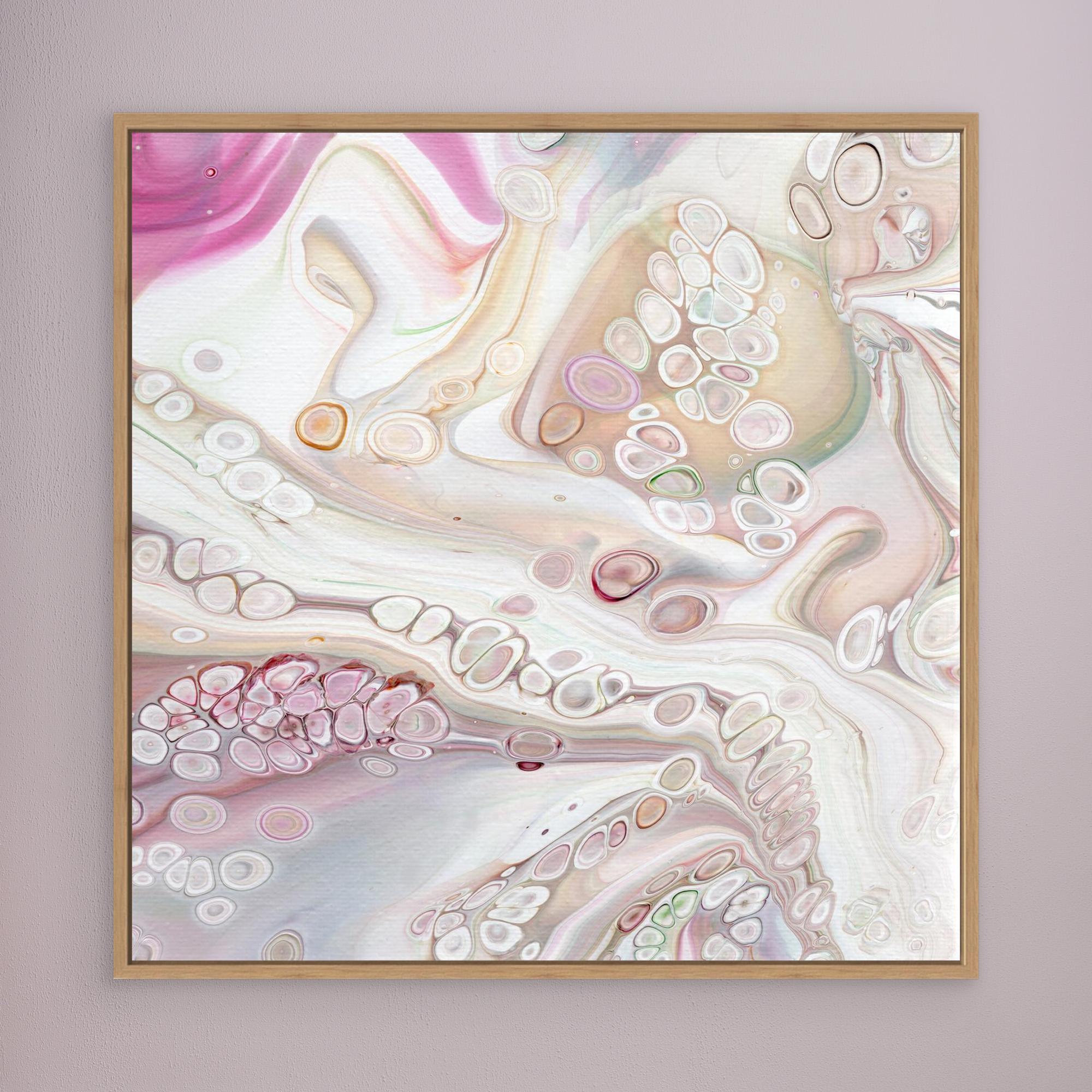 NL Modern Art Canvas Print Soft Tenderness 1 in oak frame