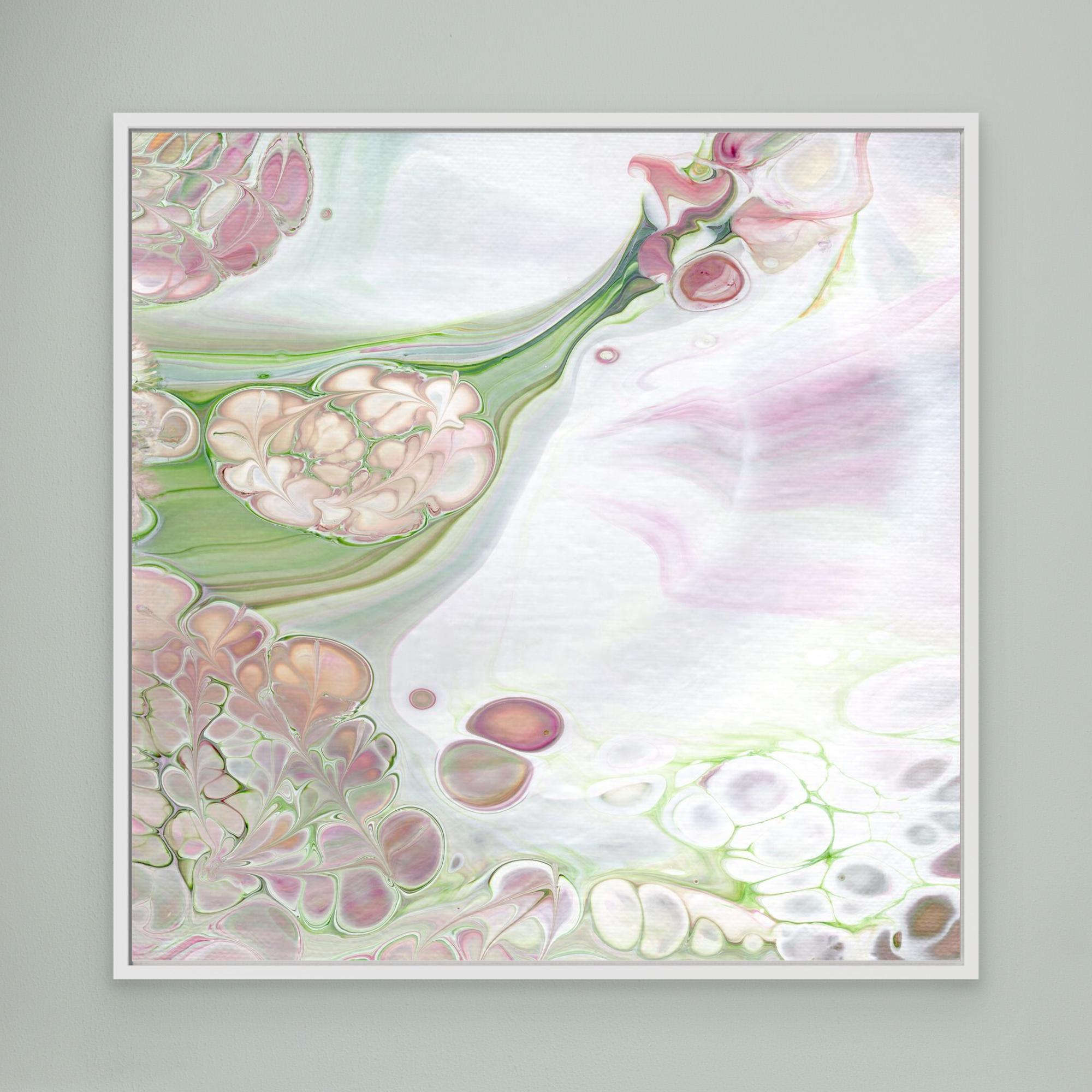 NL Modern Art Canvas Print Soft Tenderness 4 in white frame