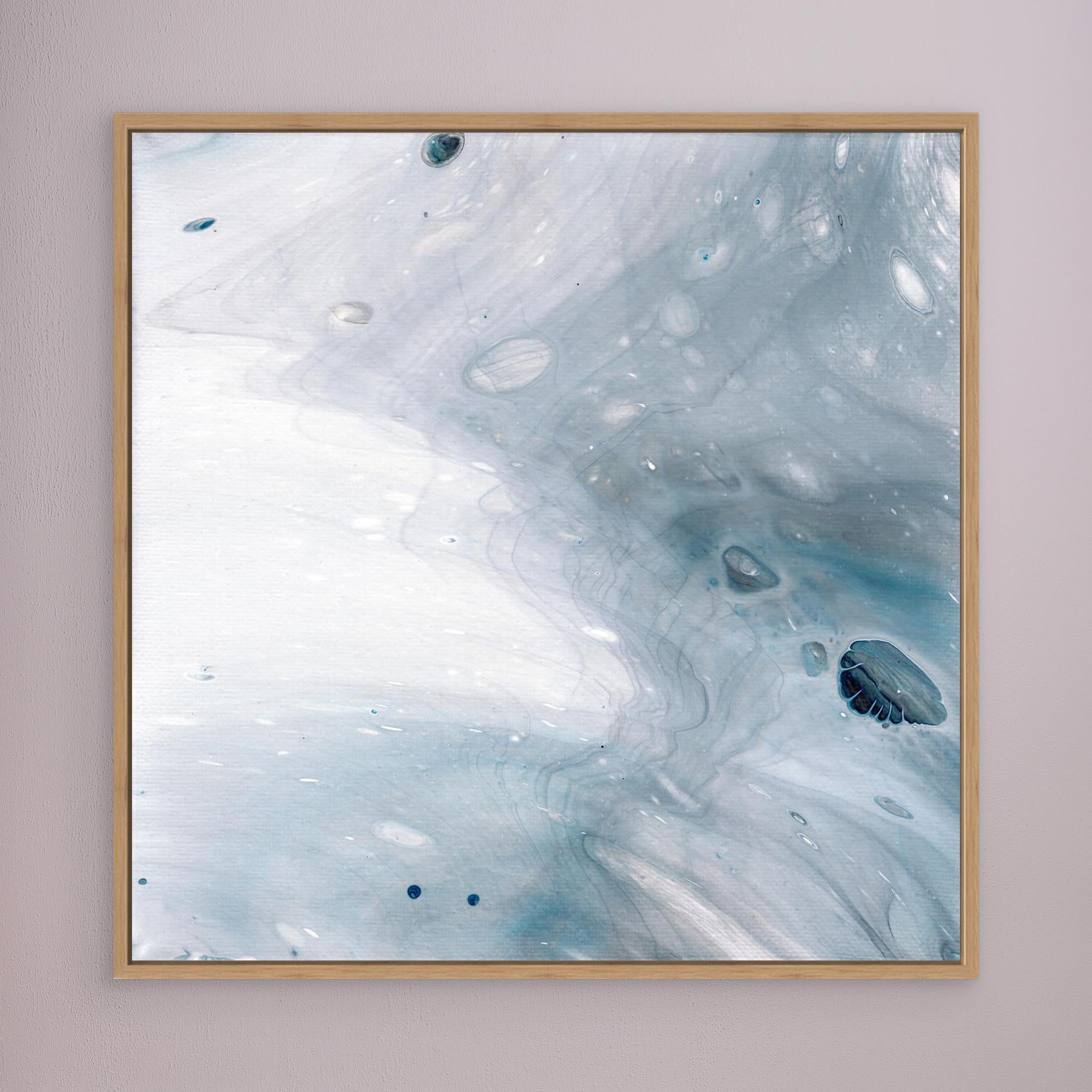 NL Modern Art Wall Art Canvas Print Gentle Pastel 5 in oak frame