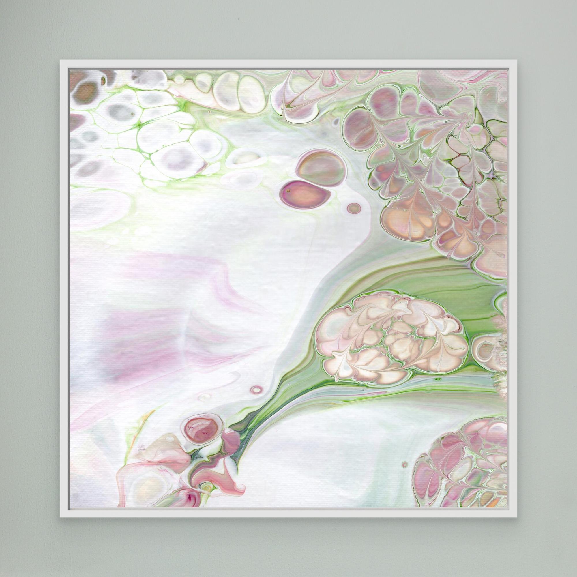 NL Modern Art Canvas Print Soft Tenderness 5 in white frame