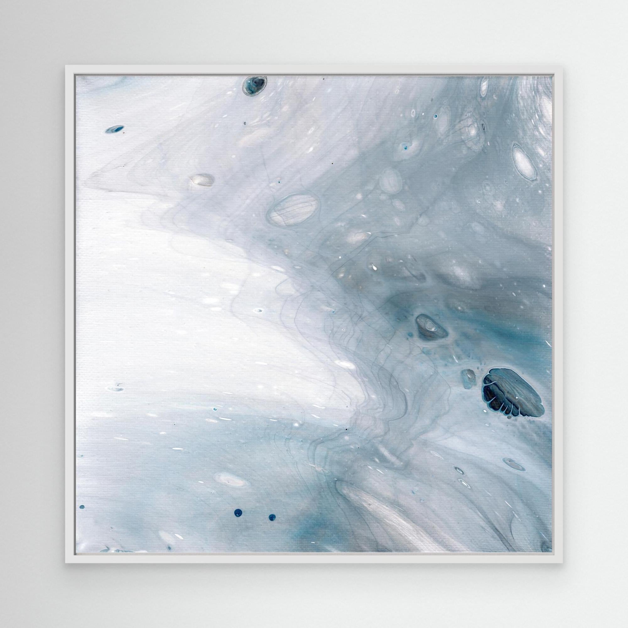 NL Modern Art Wall Art Canvas Print Gentle Pastel 5 in white frame