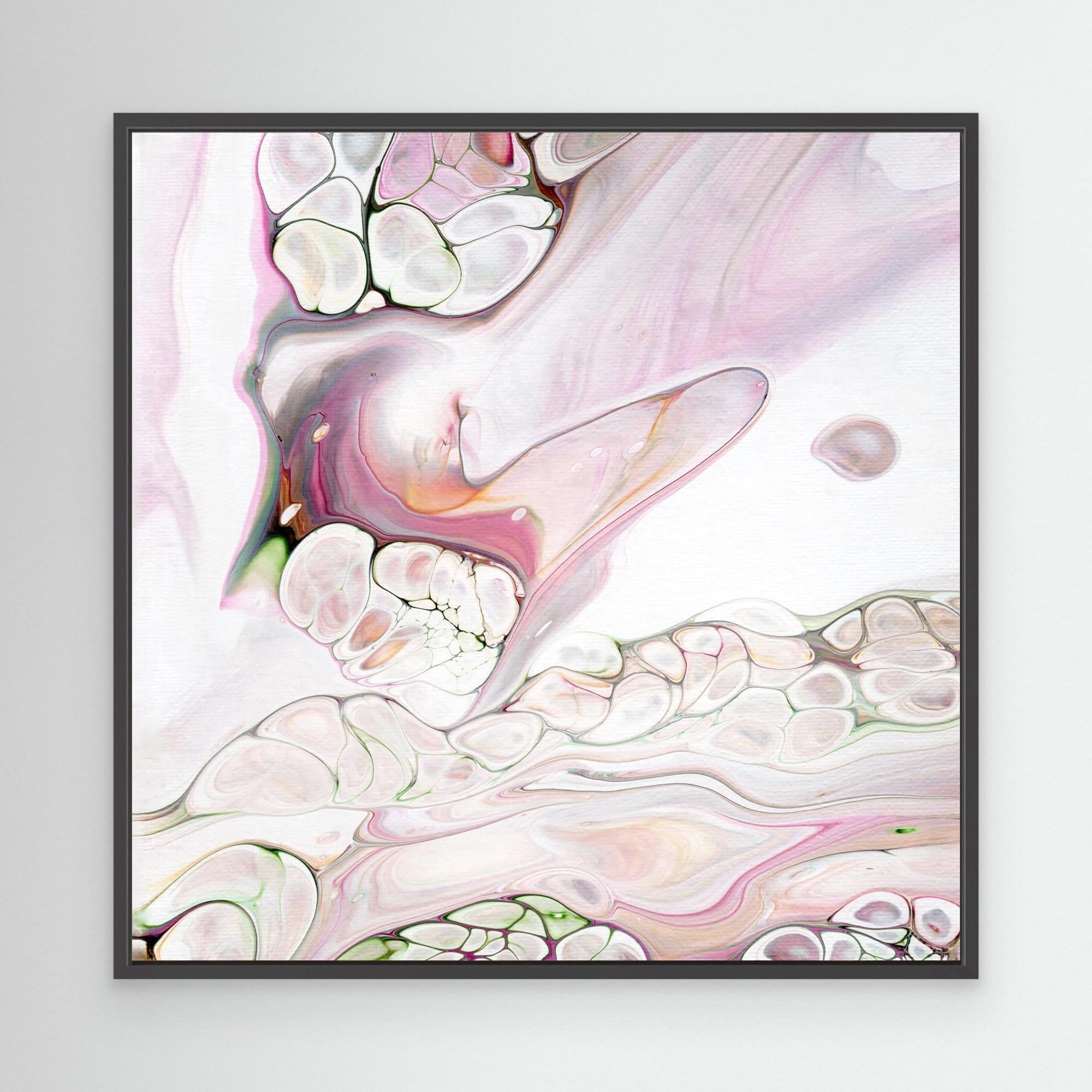 NL Modern Art Canvas Print Soft Tenderness 3 in black frame
