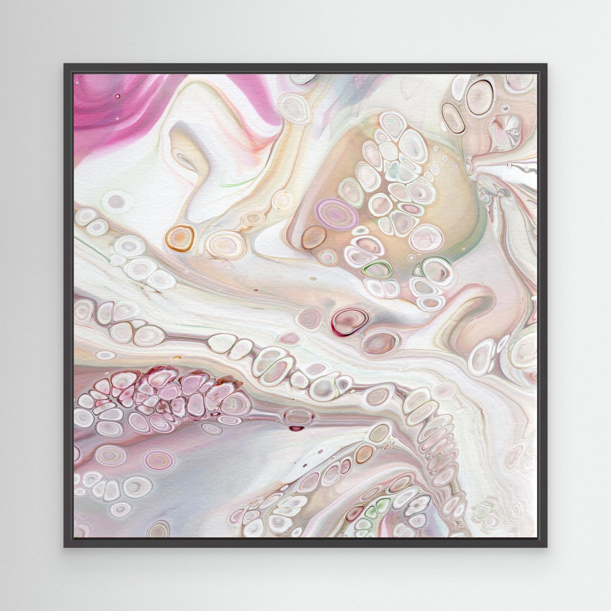 NL Modern Art Canvas Print Soft Tenderness 1 in black frame