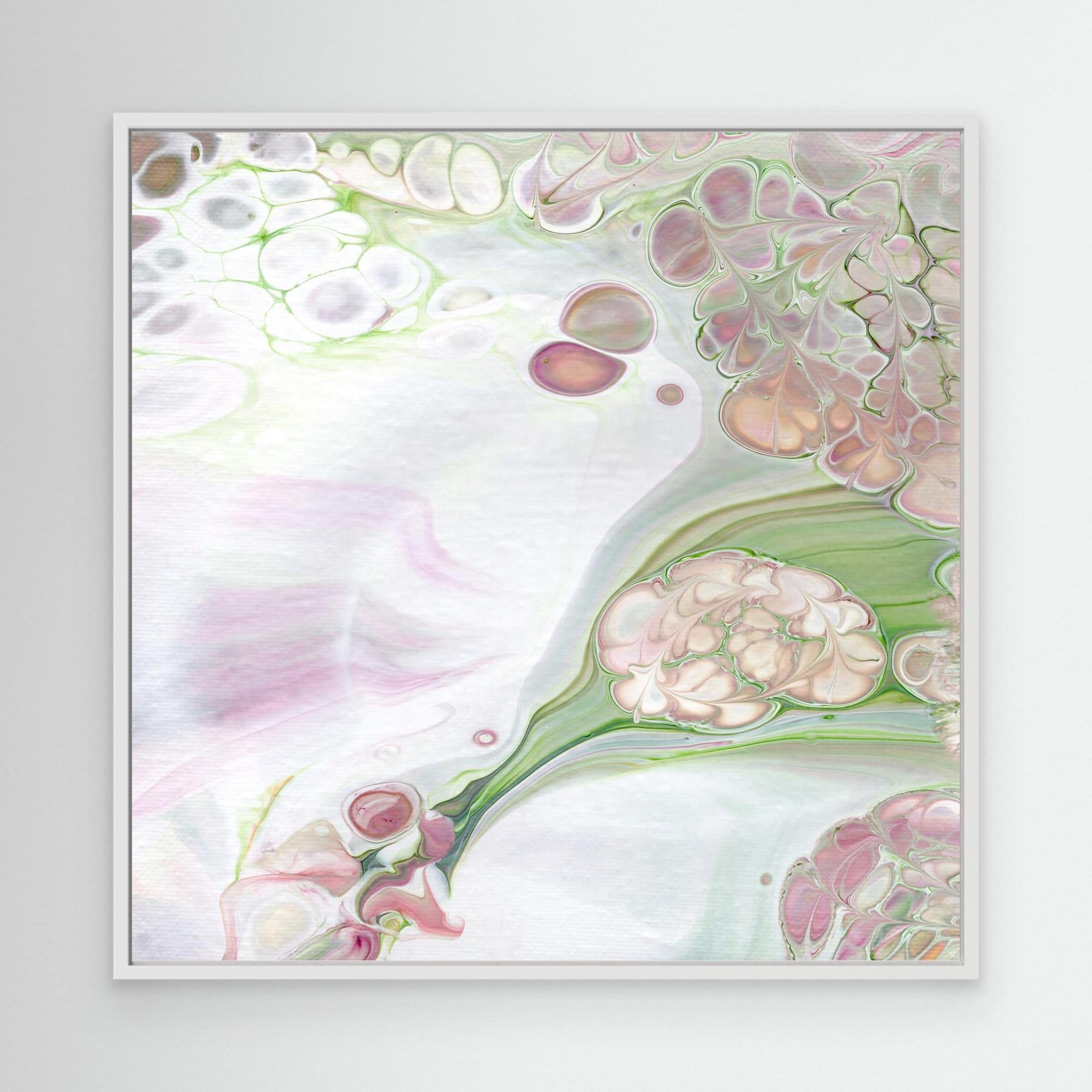 NL Modern Art Canvas Print Soft Tenderness 5 in white frame