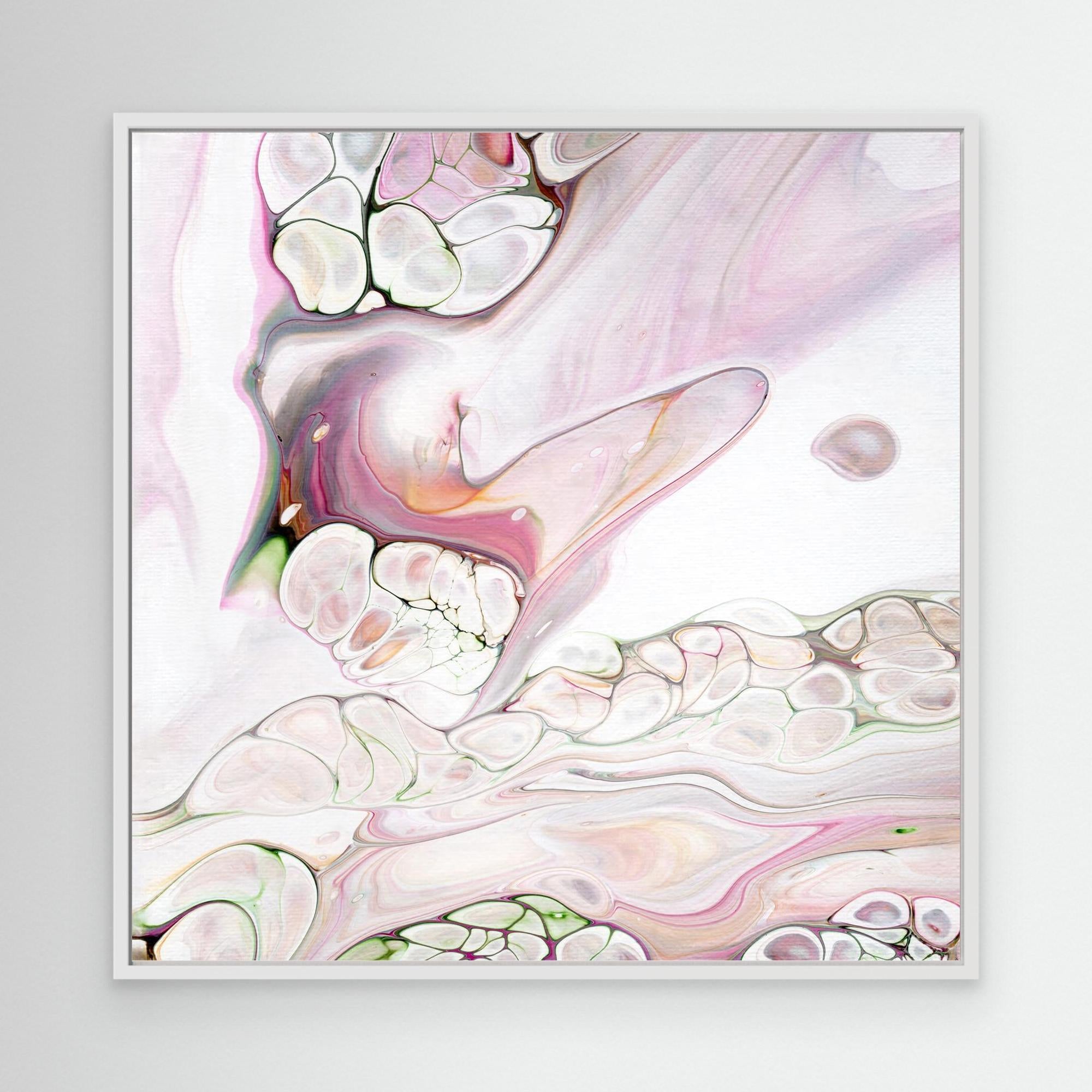 NL Modern Art Canvas Print Soft Tenderness 3 in white frame