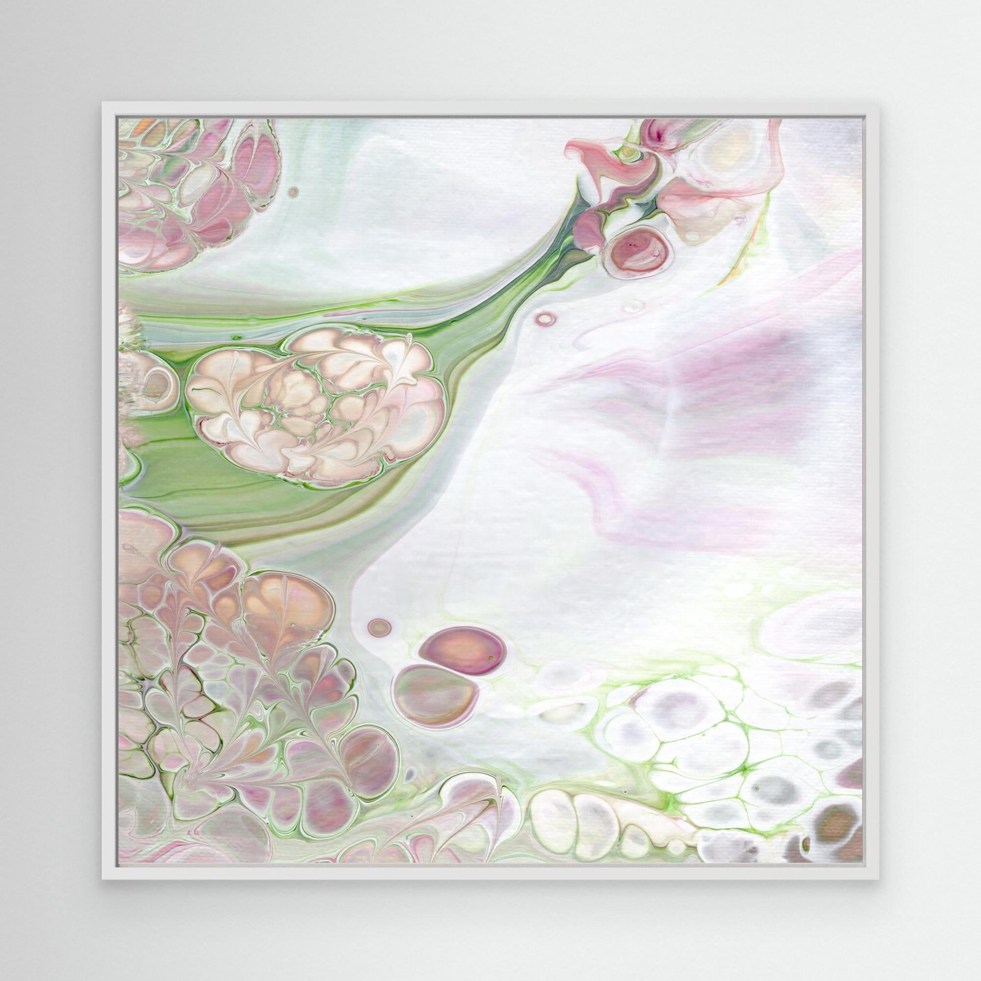 NL Modern Art Canvas Print Soft Tenderness 4 in white frame