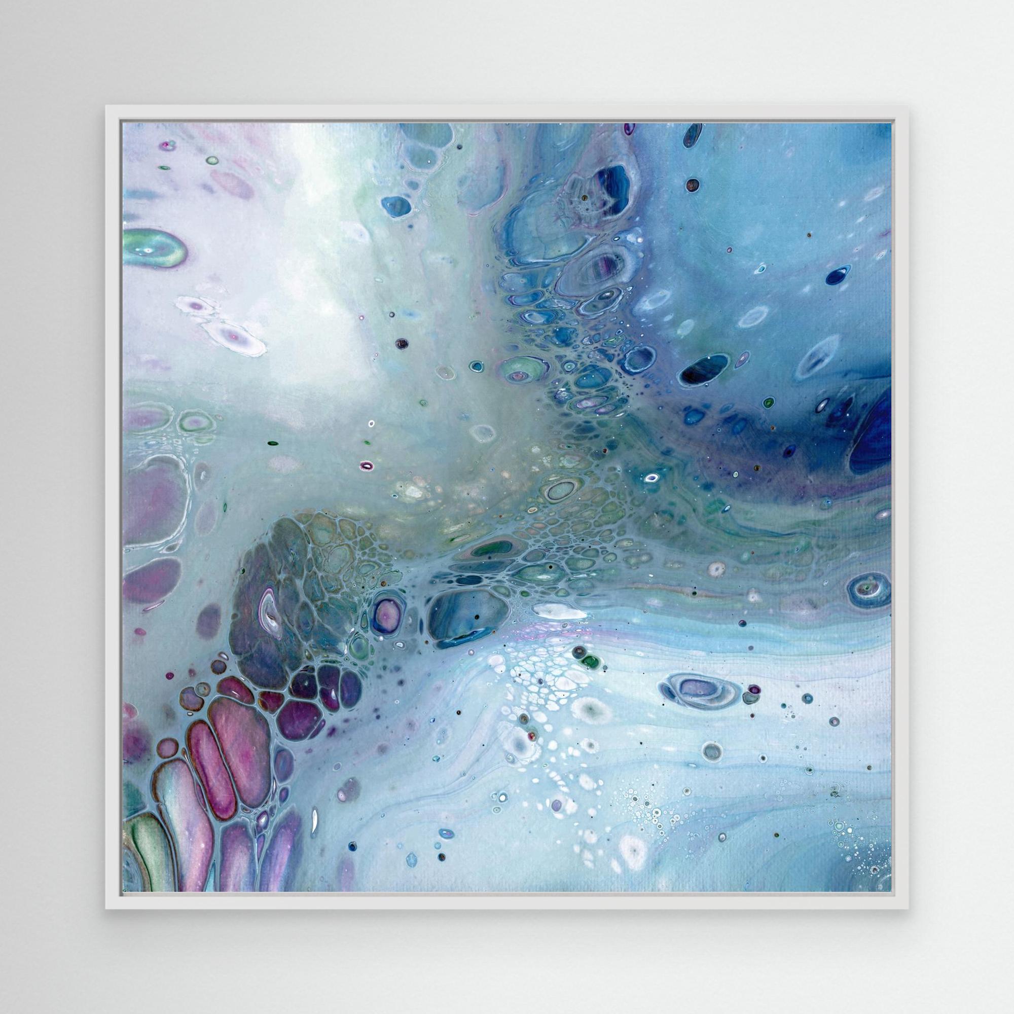 NL modern art Wall Art Canvas Print Gentle Pastel 1 in white frame