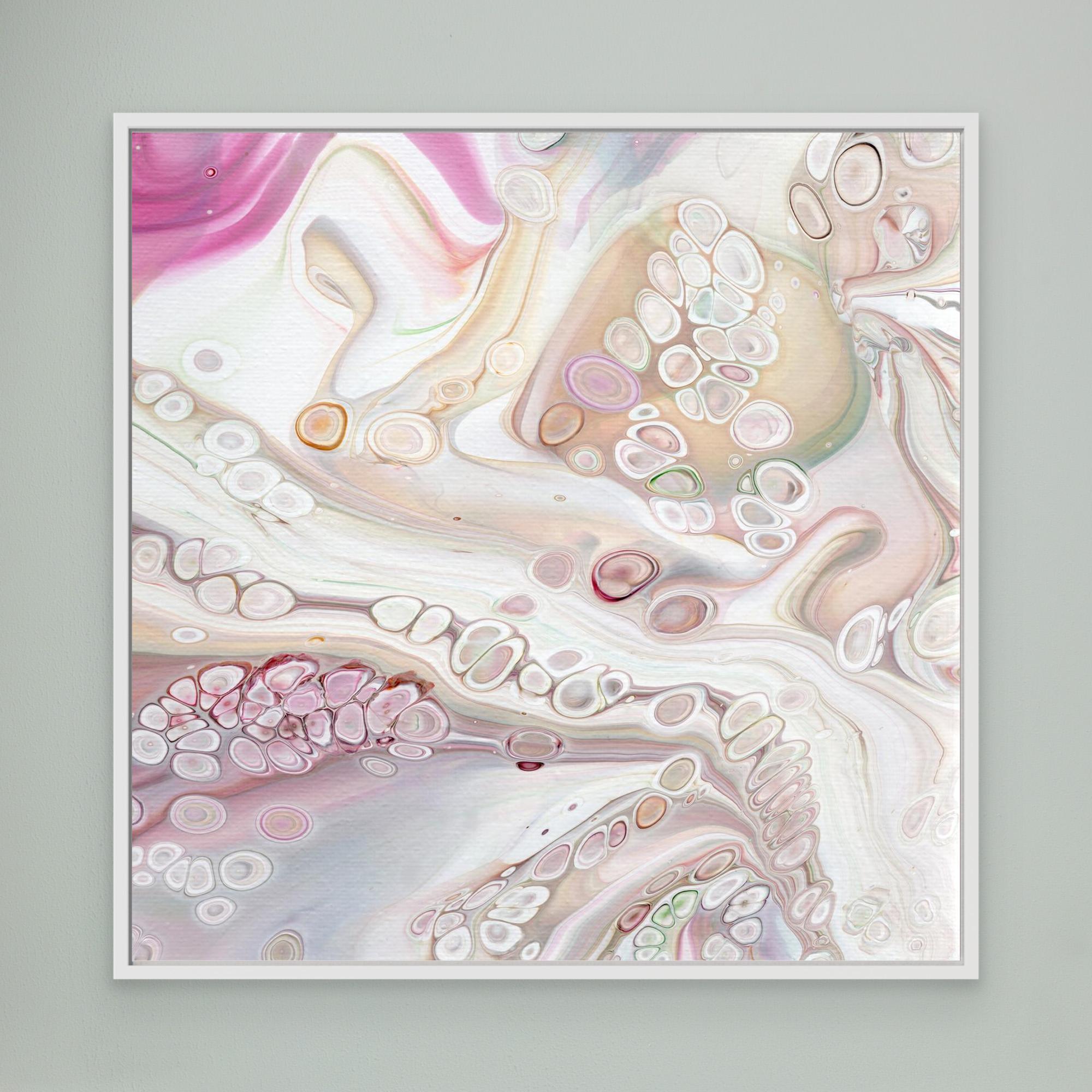 NL Modern Art Canvas Print Soft Tenderness 1 in white frame