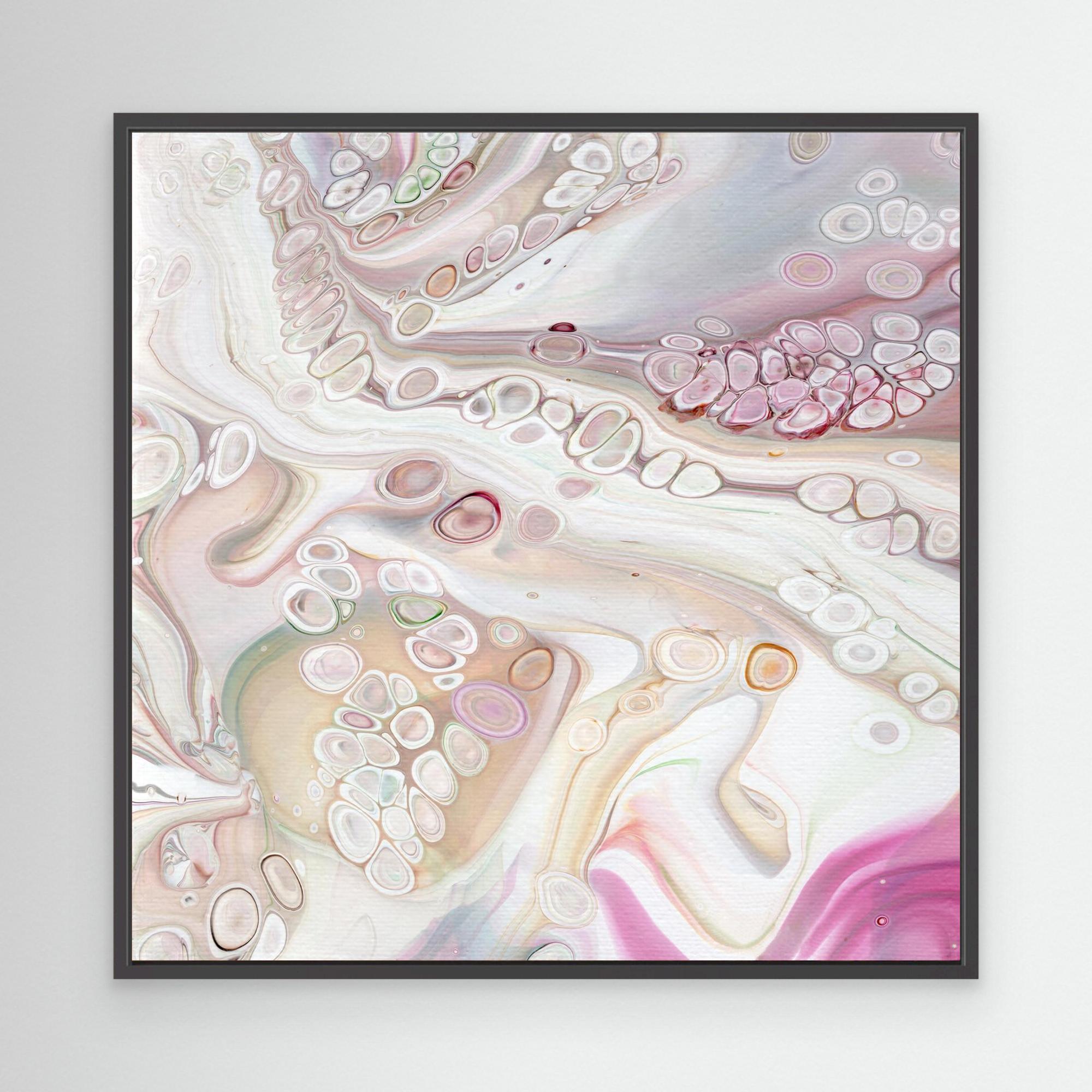 NL Modern Art Canvas Print Soft Tenderness 2 in black frame