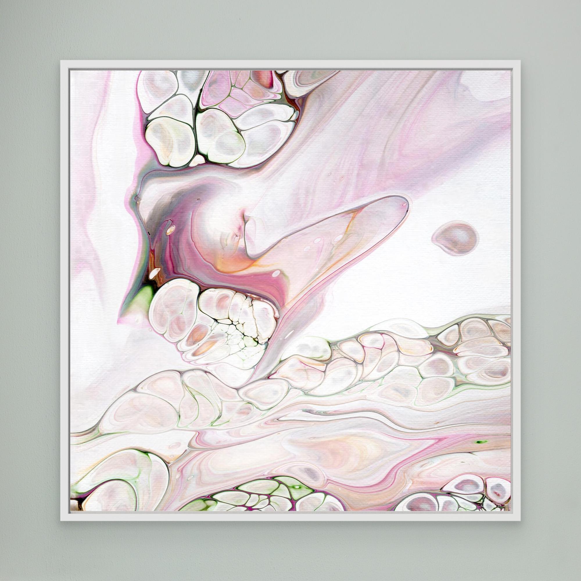 NL Modern Art Canvas Print Soft Tenderness 3 in white frame