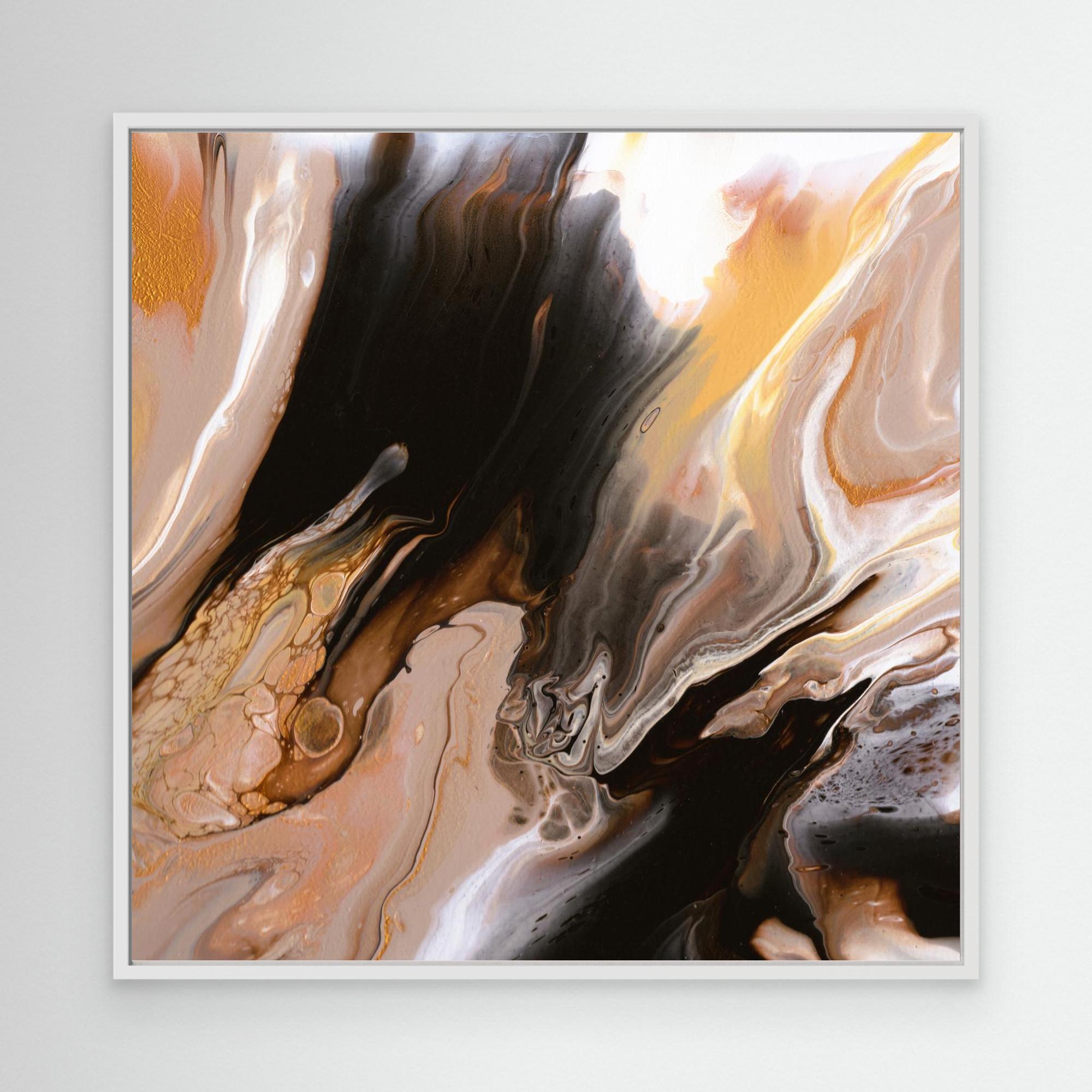 NL modern art Canvas Print Comforting Chocolate Caramel 6 in white frame