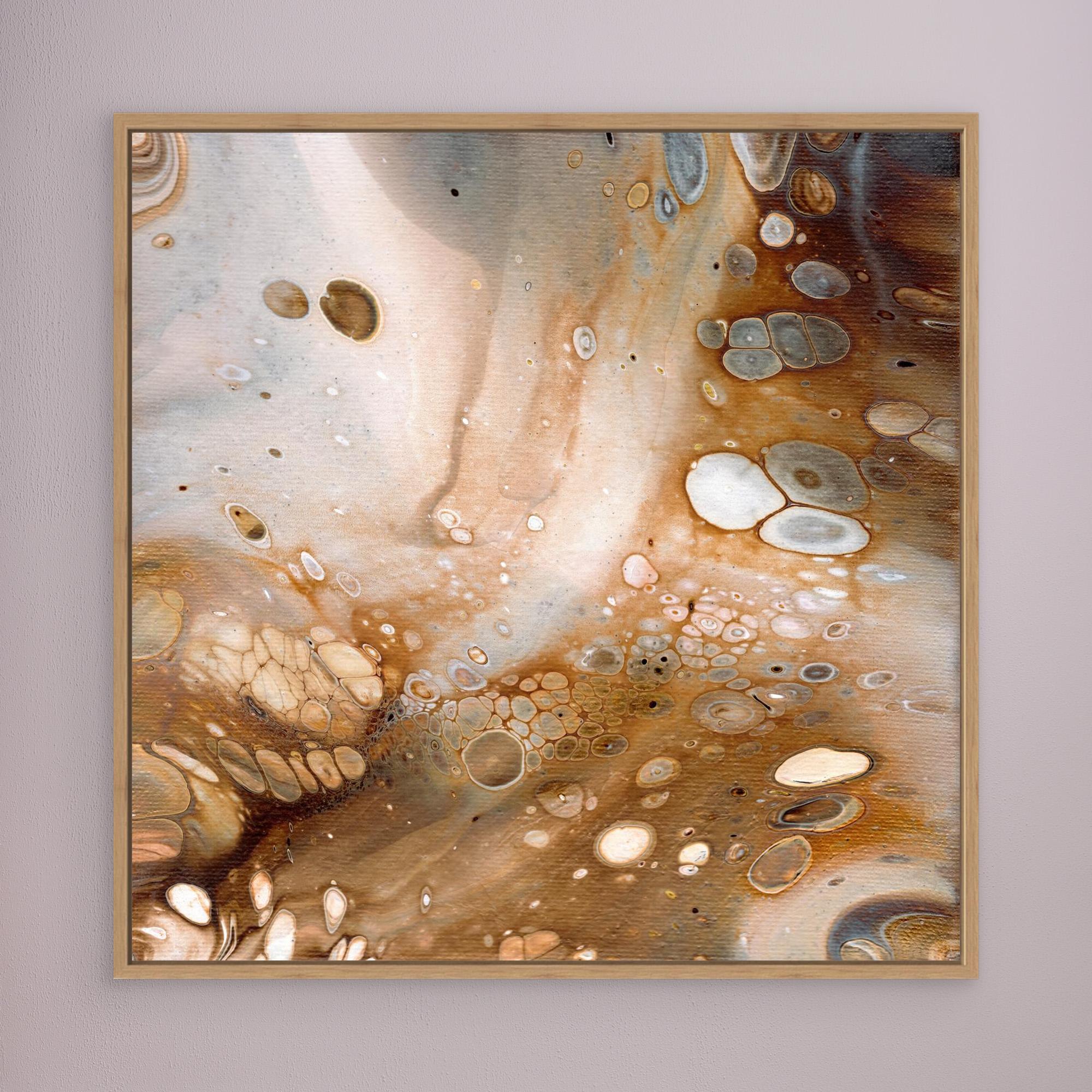 NL modern Art Art Prints Soothing Neutrals 5 in oak frame