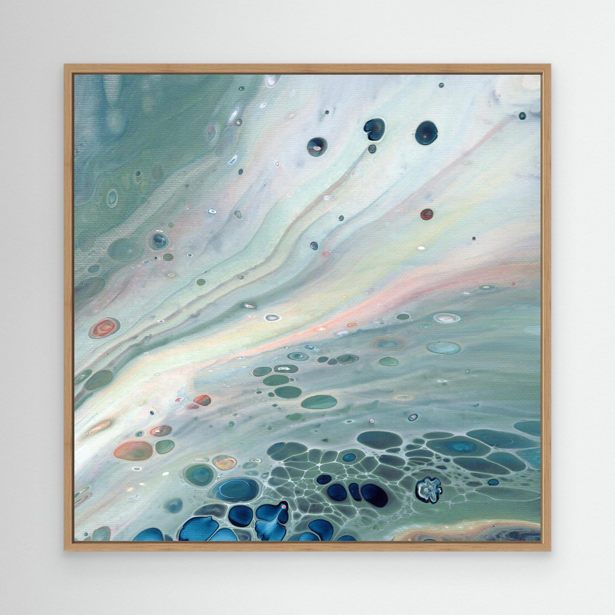NL Modern Art Wall Art Canvas Print Gentle Pastel 4 in oak frame