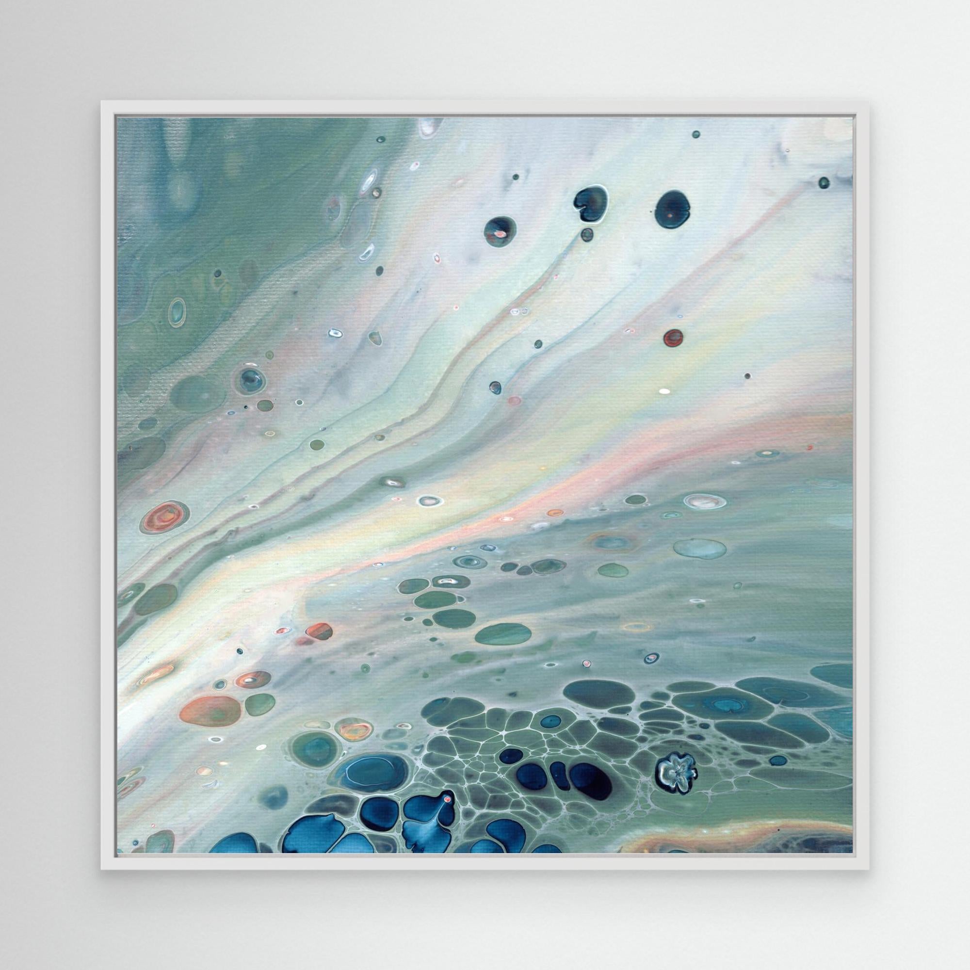 NL Modern Art Wall Art Canvas Print Gentle Pastel 4 in white frame