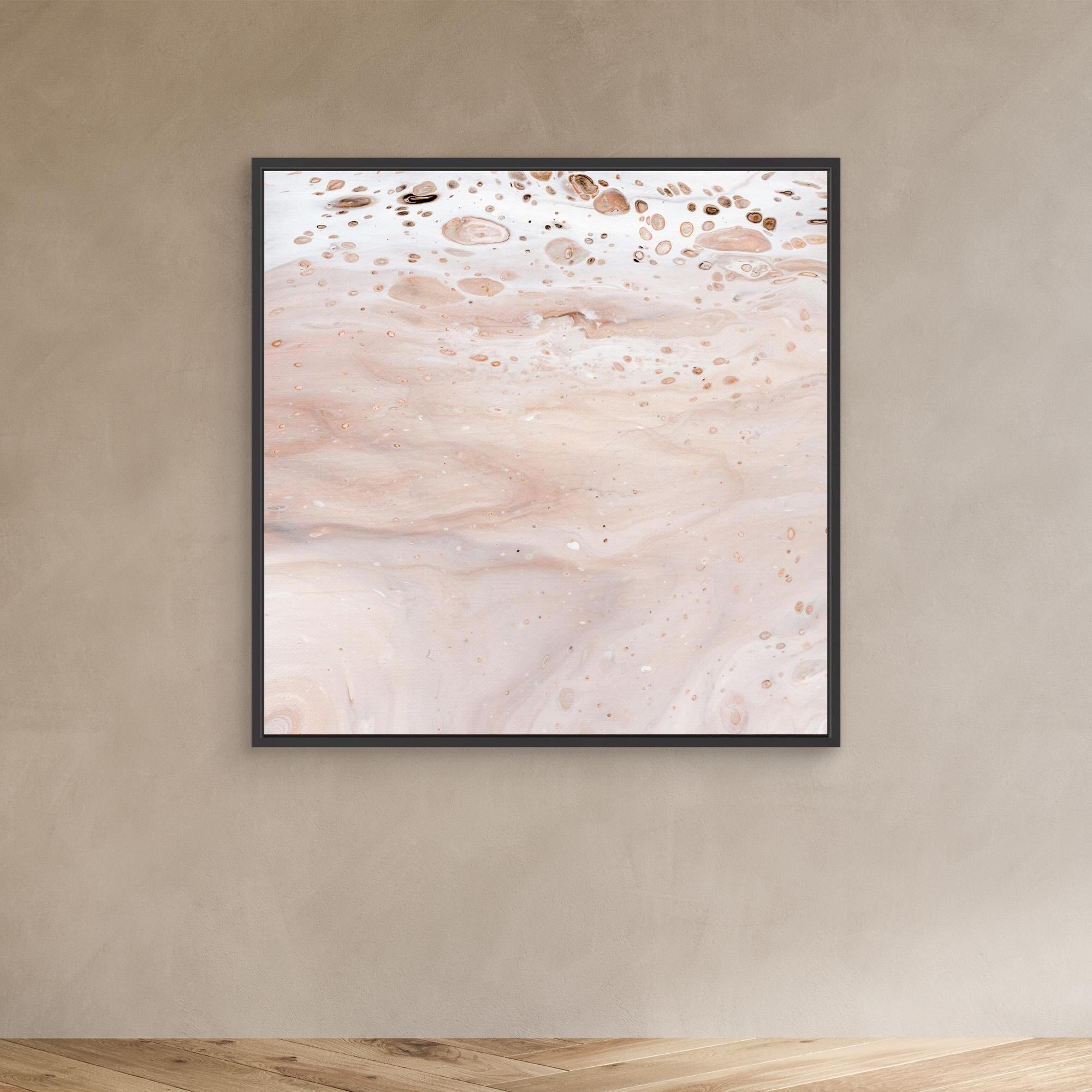 NL modern art Art Prints Soothing Neutrals 1 in black frame on wall