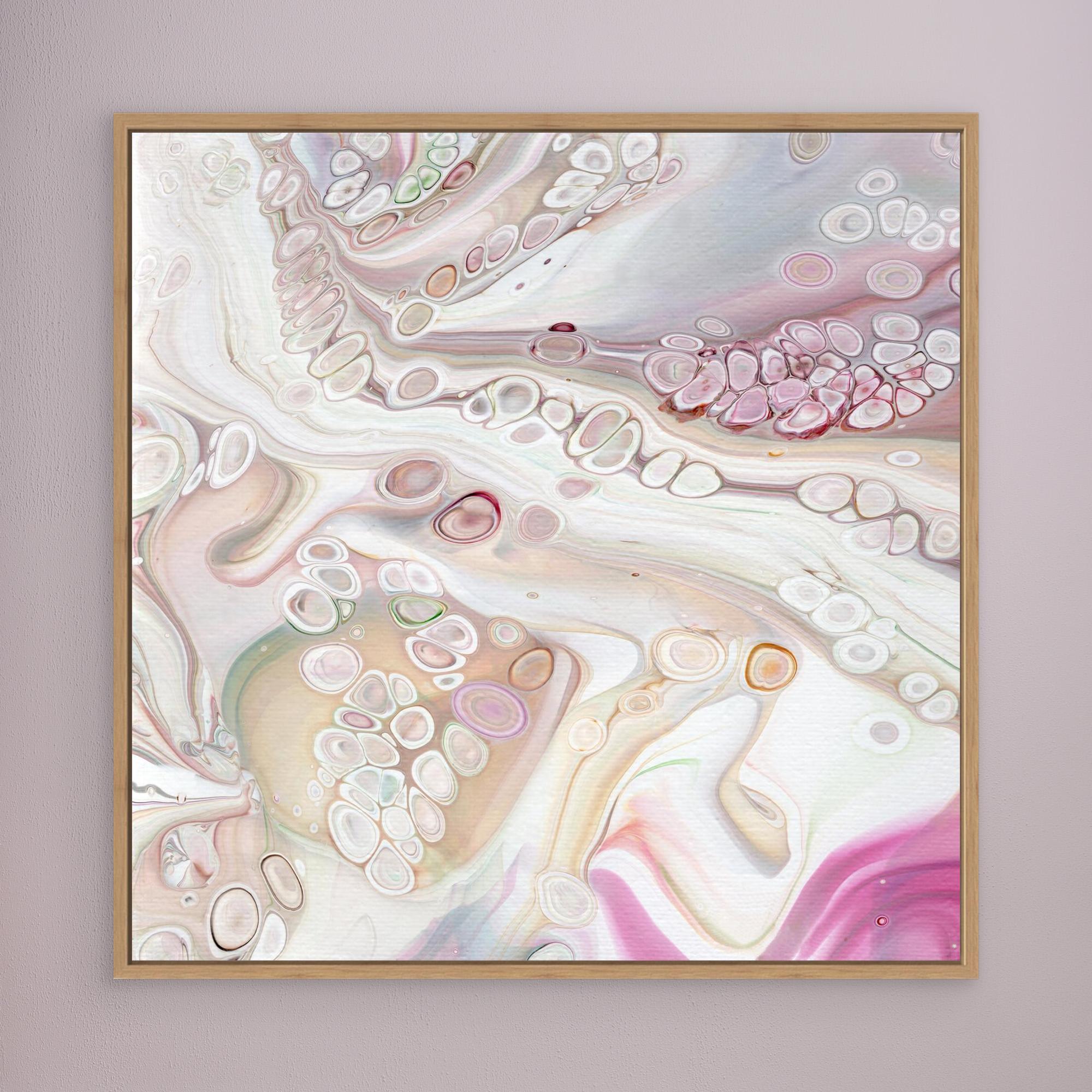 NL Modern Art Canvas Print Soft Tenderness 2 in oak frame