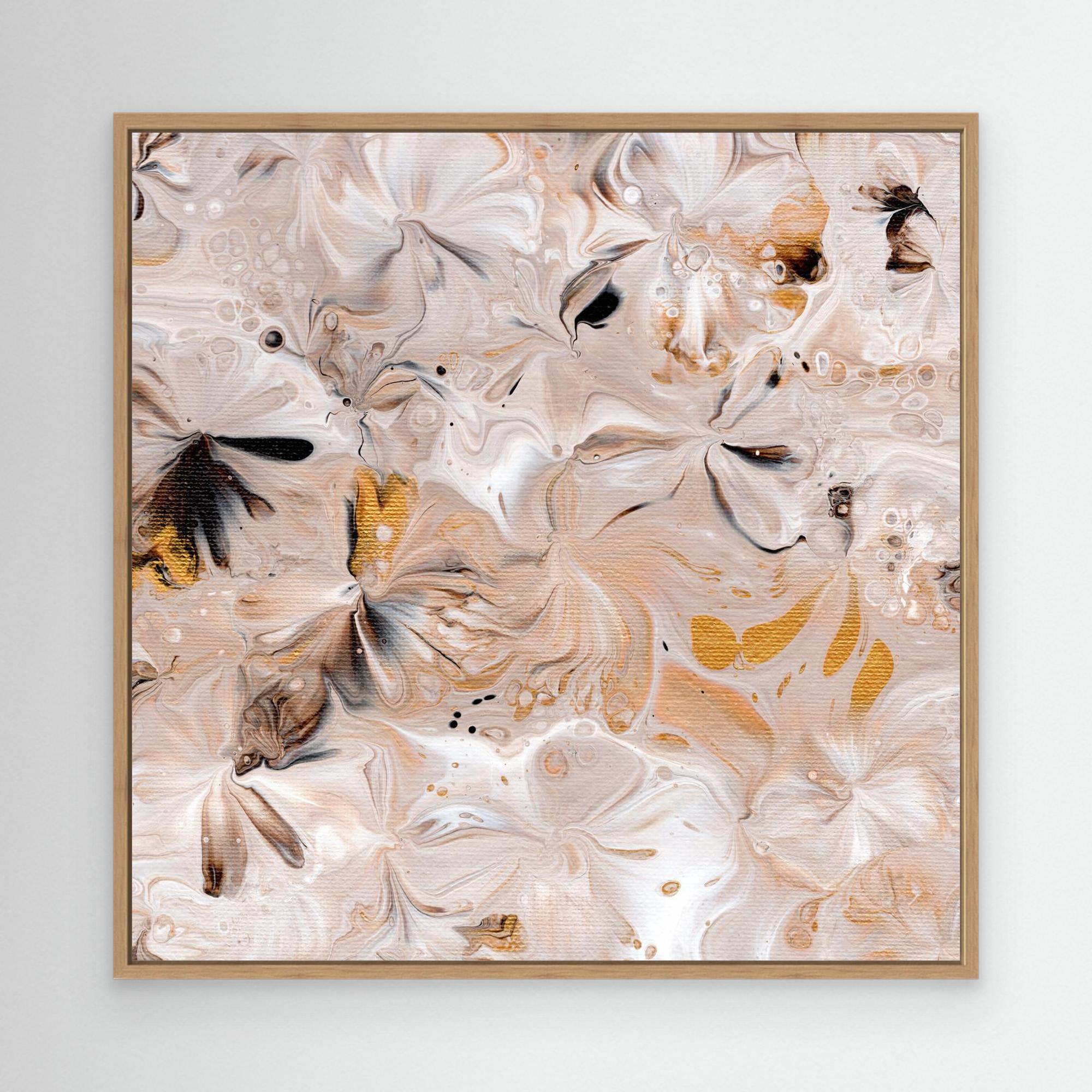 NL modern art Art Prints Soothing Neutrals 3 in oak frame