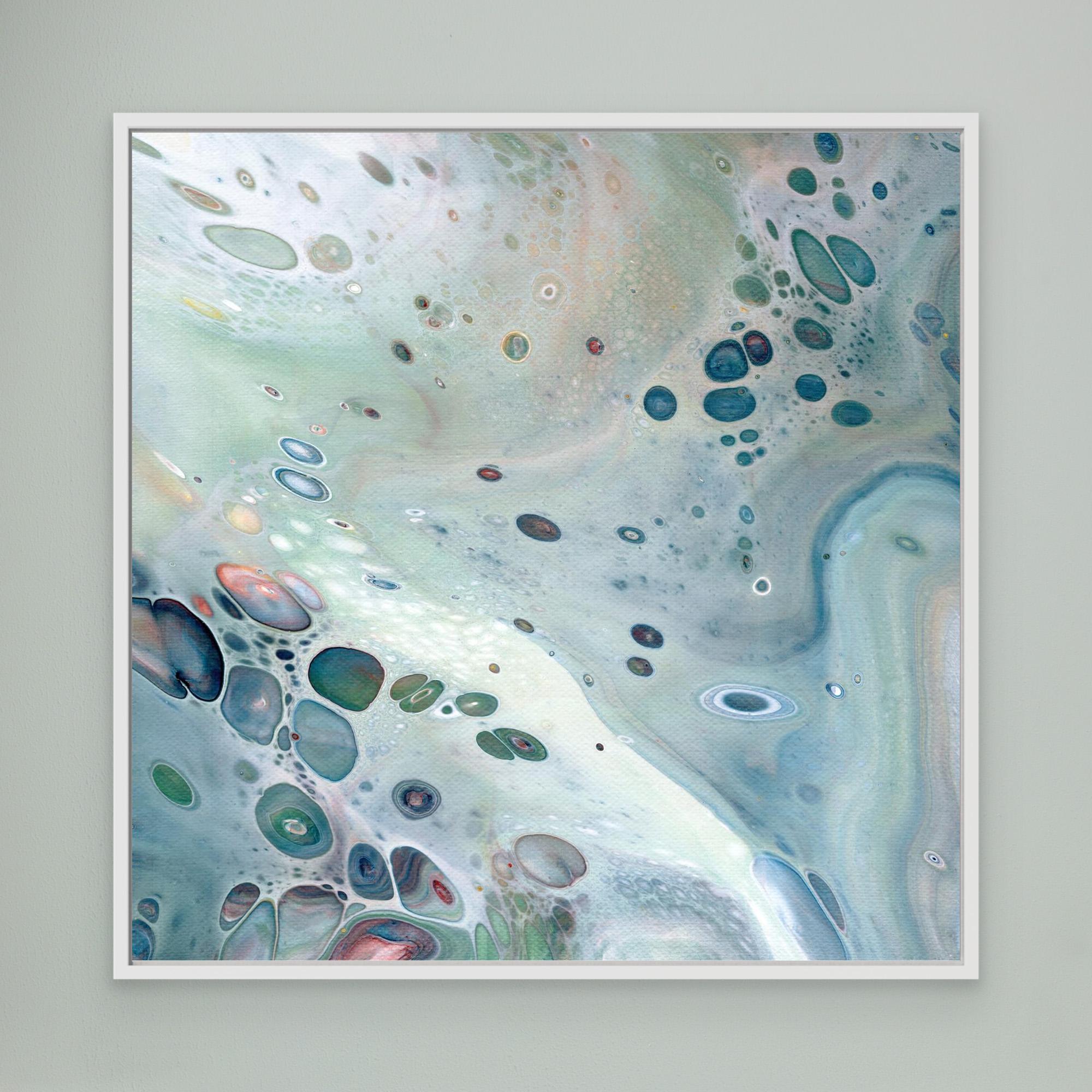 NL modern art Wall Art Canvas Print Gentle Pastel 3 in white frame